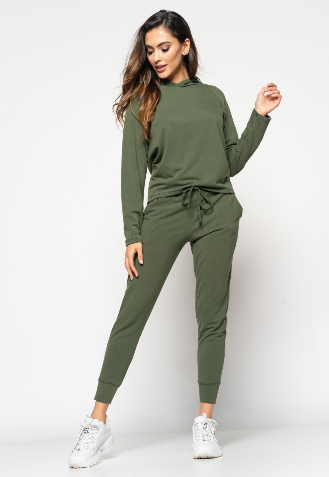 Conjunto Salvatore Comfy Com Casaco Capuz e Jogger Moletinho Verde