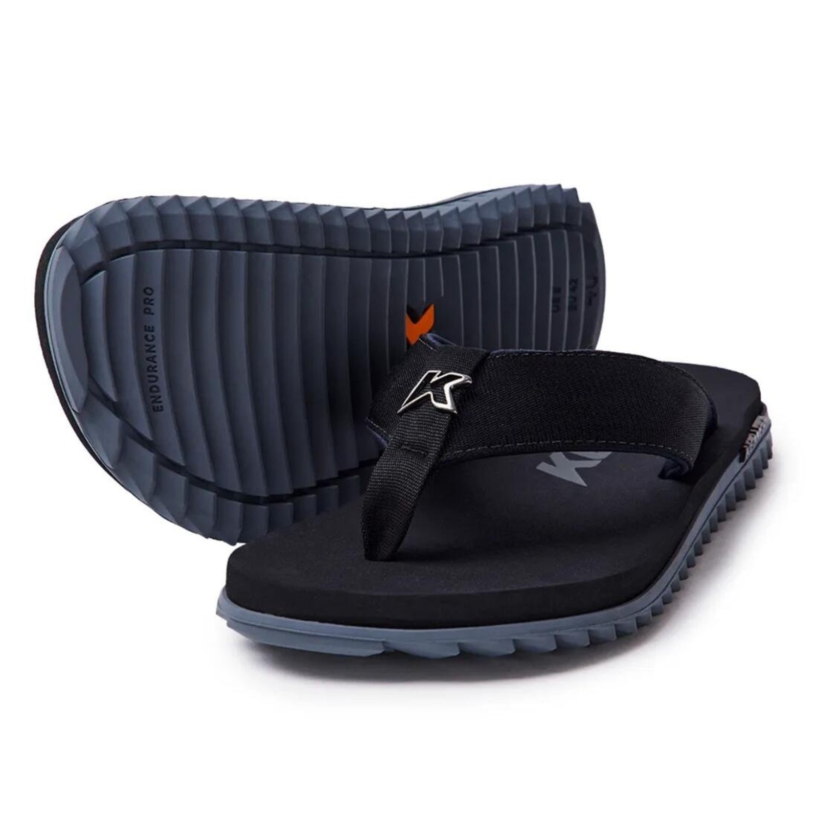 Chinelo Sandália Kenner Kivah Preto e Cinza