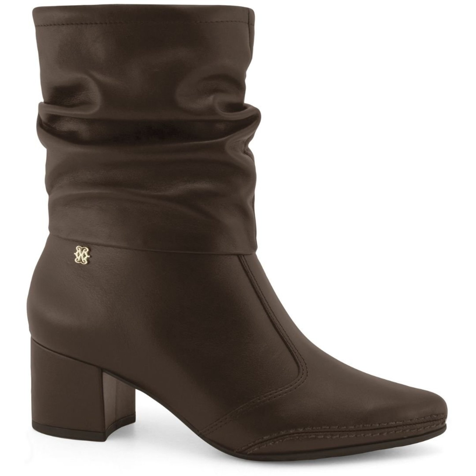 Bota Feminina Couro Salto Médio Ramarim 57104 - Café