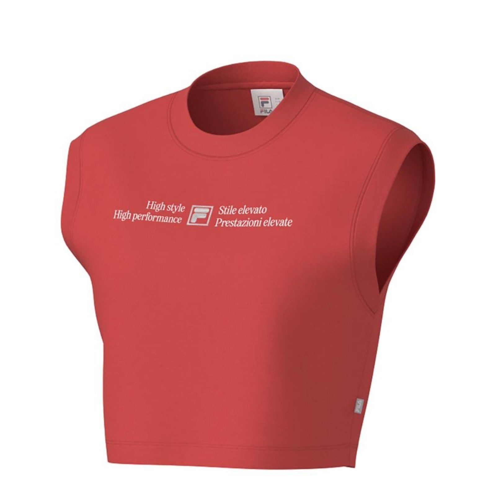 Regata Fila Cropped Stile Elevato Graphic Feminina Vermelho