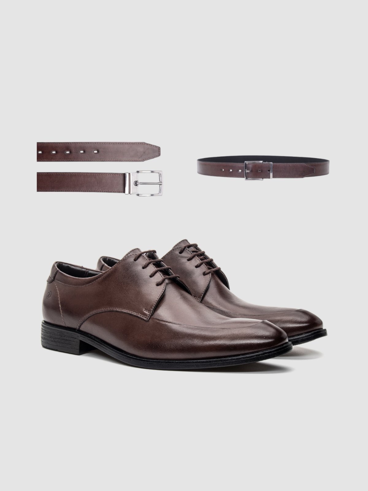 Kit Sapato Masculino Marrom Com Cinto Couro Elegância Atemporal Qualidade Sofisticação E Estilo Zapattero
