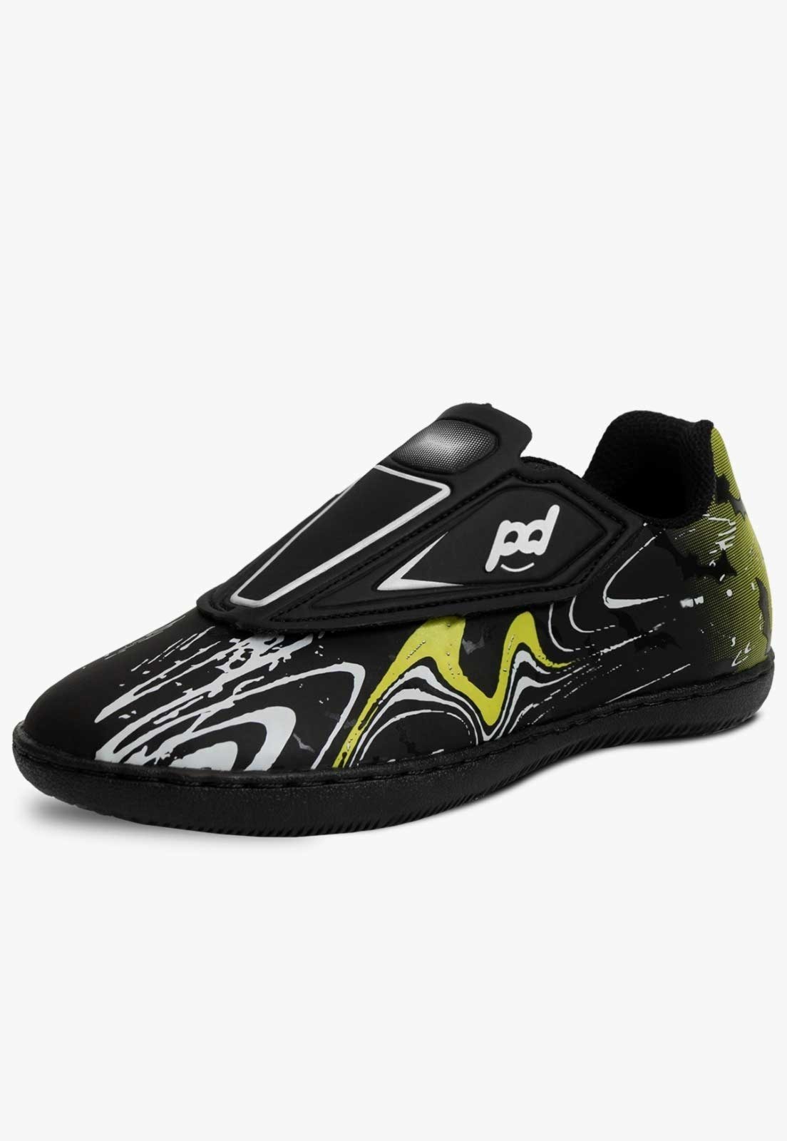 Infantil - Chuteira Futsal Pópidi Menino Preto/Amarelo