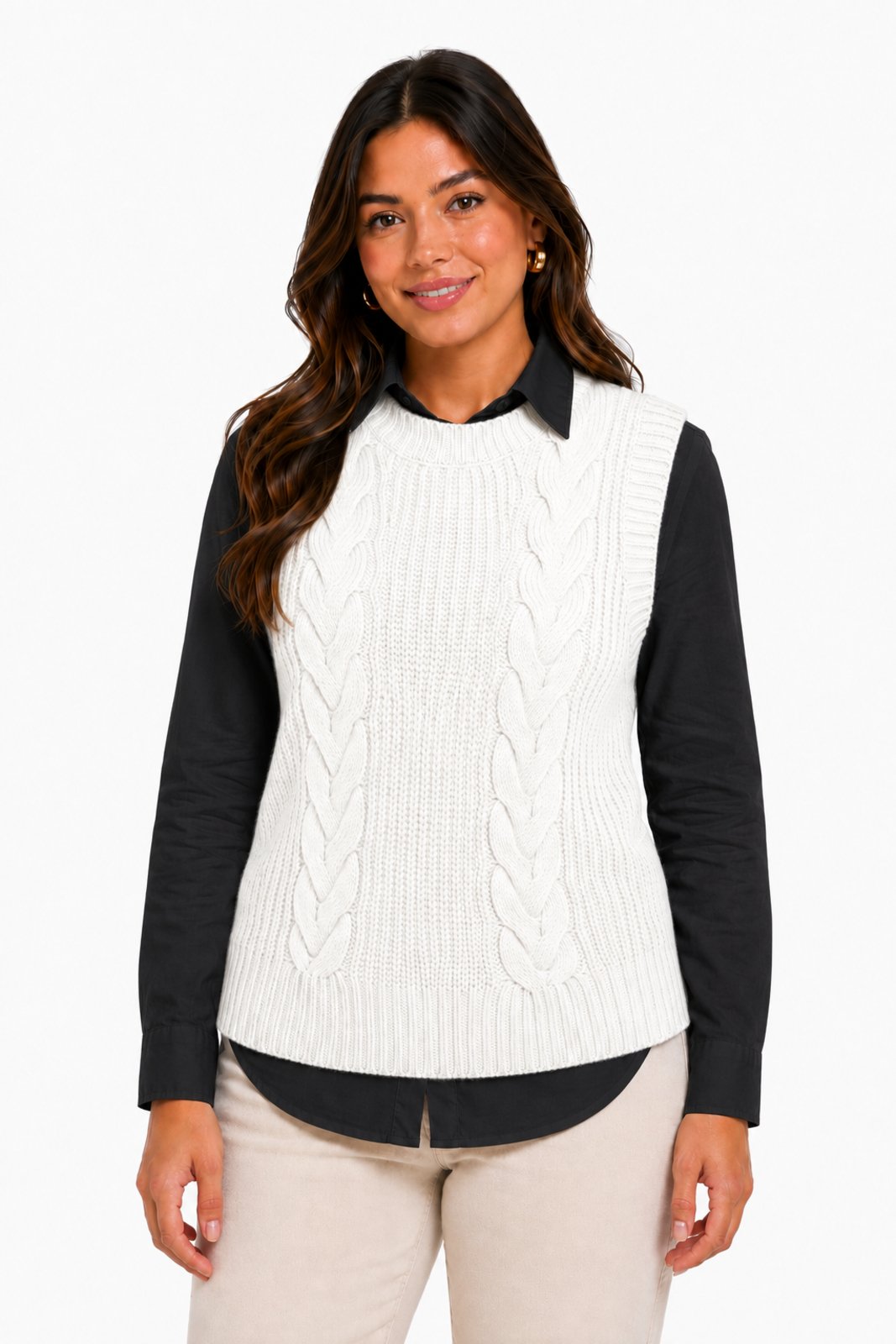 Colete Tricôt D Bell Outlet Fashion Branco