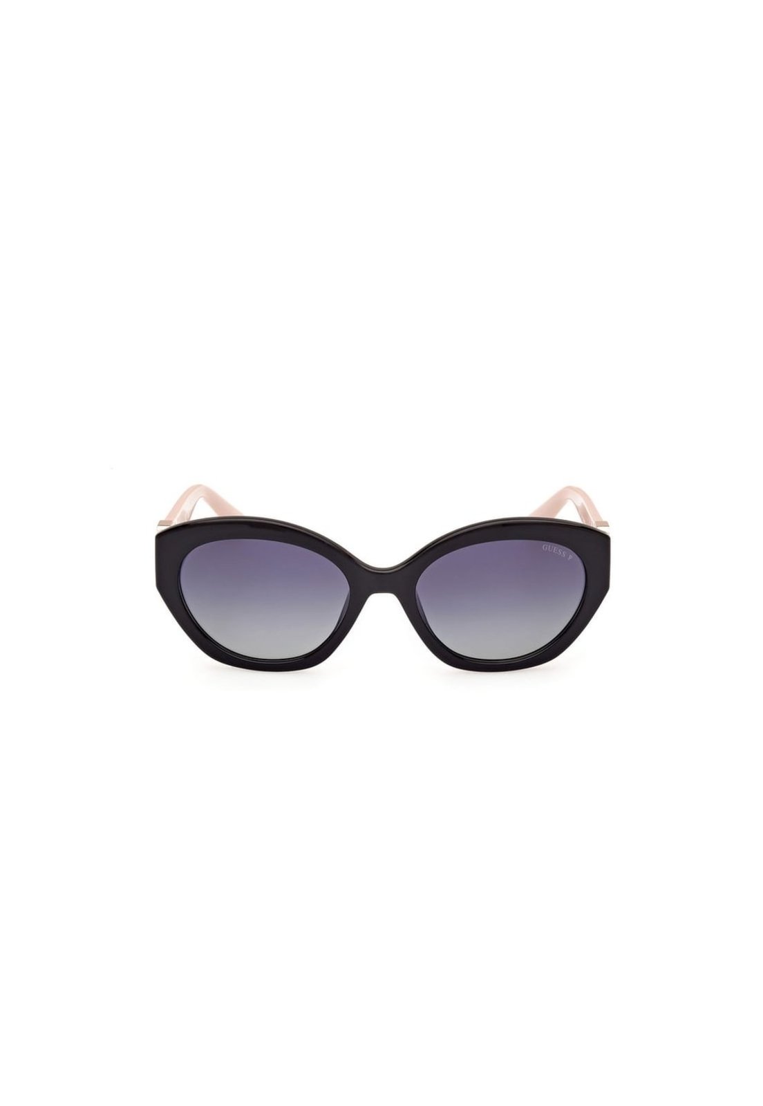 Óculos de Sol Oval Fumê Preto e Rosa Claro