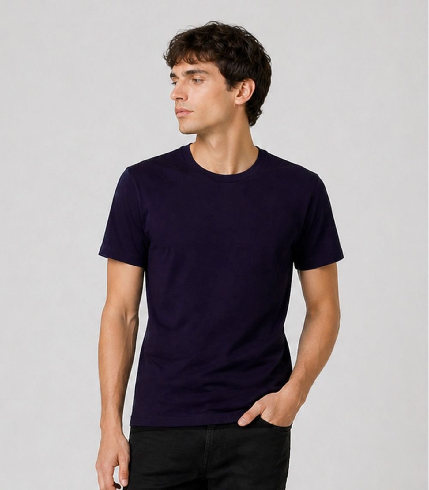 Camiseta Masculina Manga Curta Básica Select Azul