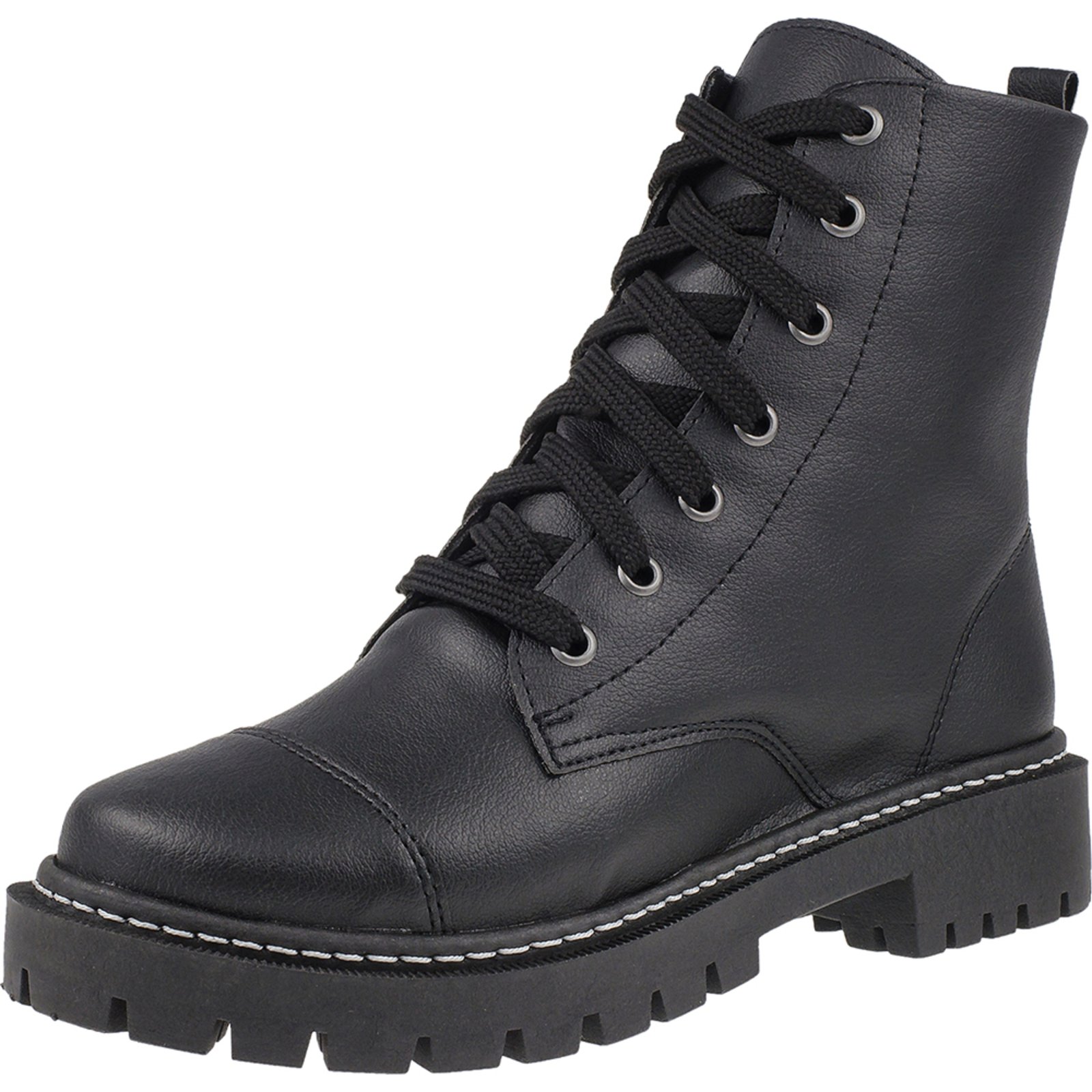 Bota Coturno Feminino Tratorada Confort Blogueira Preto