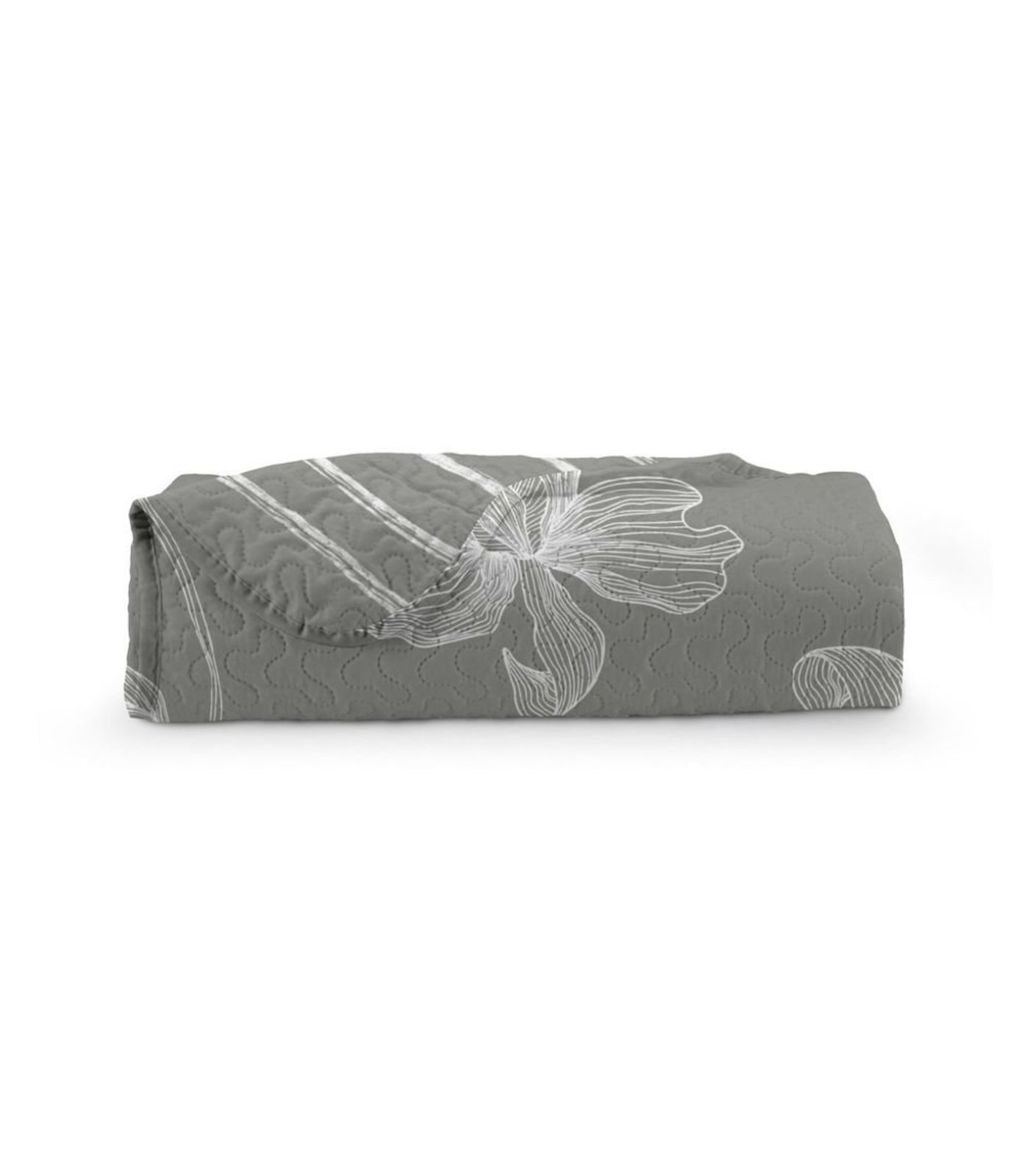 Colcha Dupla Face Queen 150 Fios Camesa Cinza