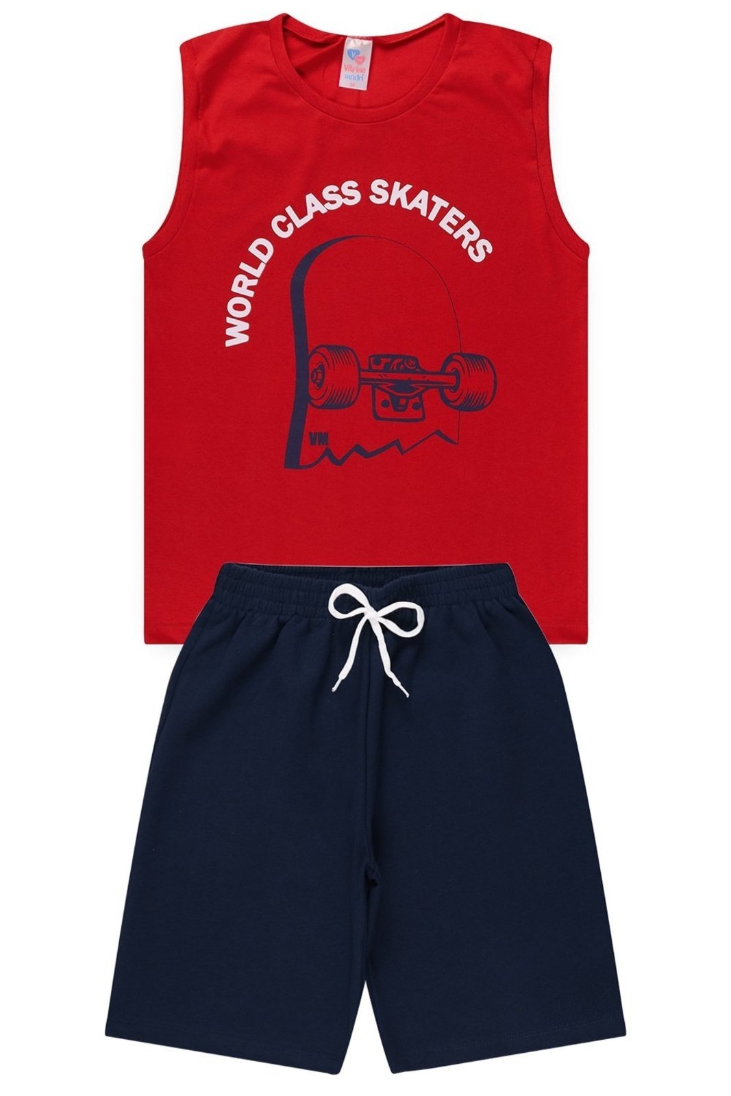 Infantil - Conjunto Juvenil Verão Masculino Regata Skaters