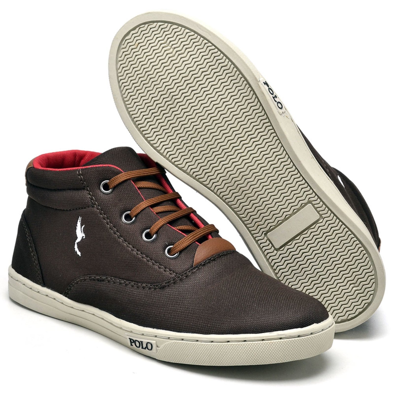 Vista 3 Infantil - Kit Sapatenis Polo Blu Menino Conforto Casual Botinha Cano Alto Café + Relógio Digital + Meia marrom blu Polo Blu marrom blu