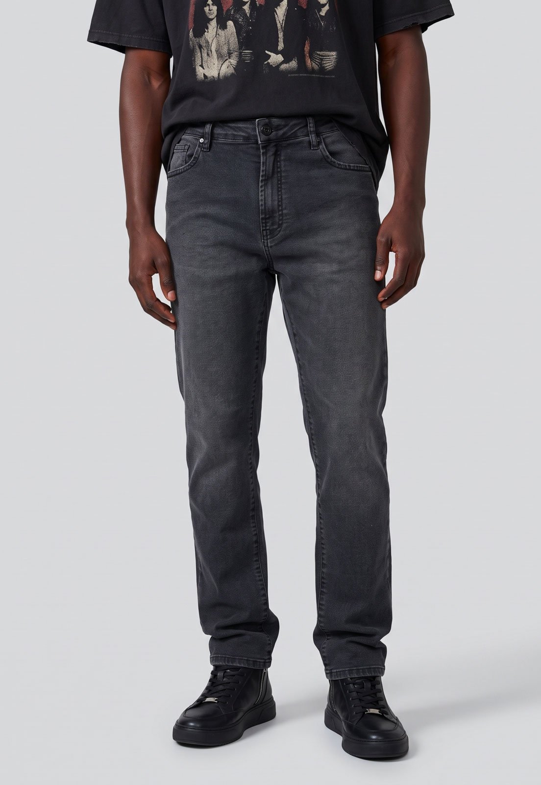 Calça Masculina John John Jeans Cintura Média Preta