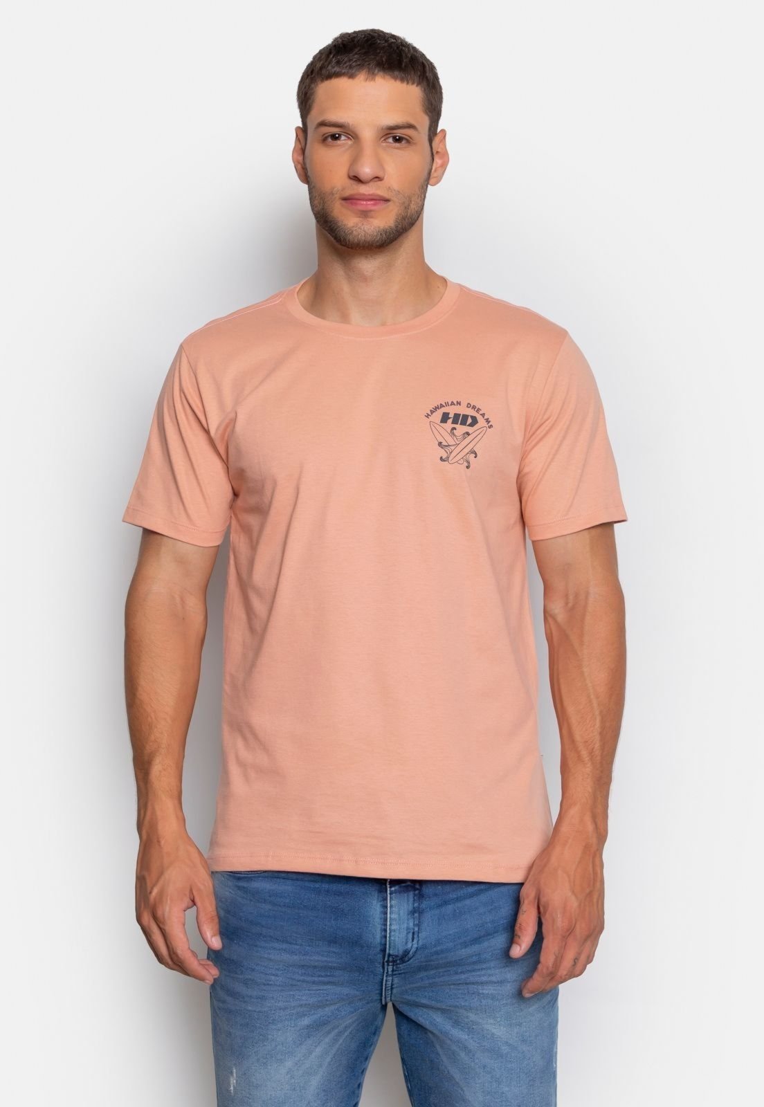 Camiseta HD Estampada Sculp Salmão