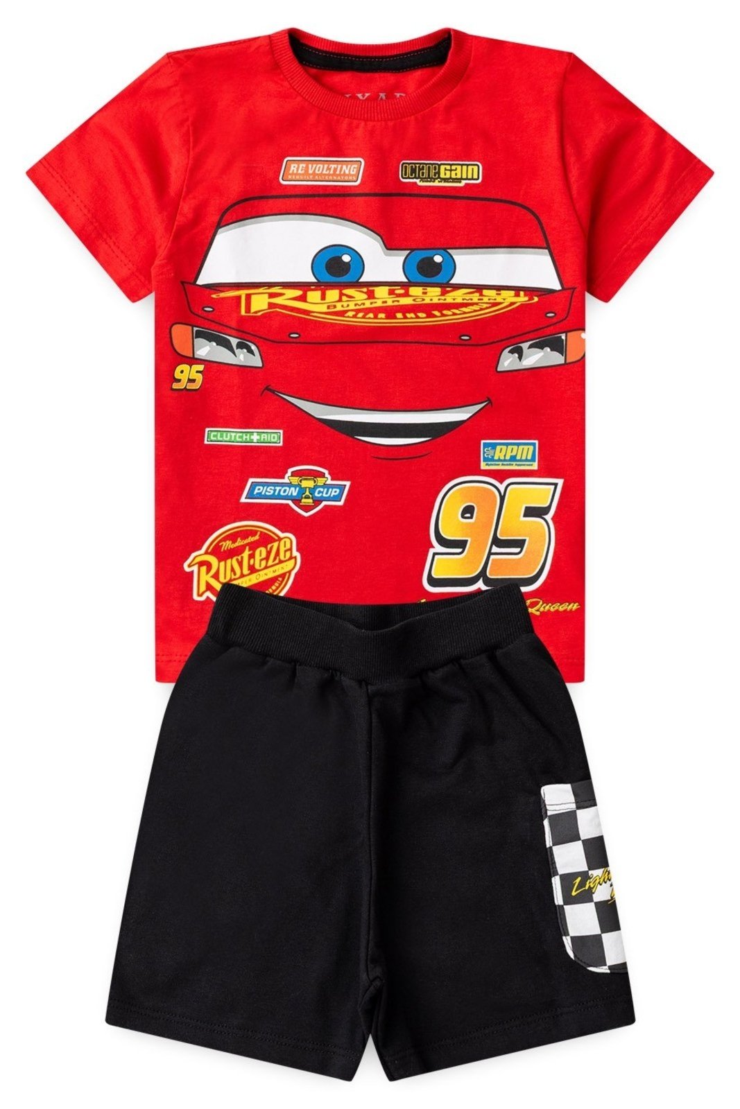 Vista 2 Infantil - Conjunto Bem Vestir Masculino Carros Disney vermelho Disney vermelho