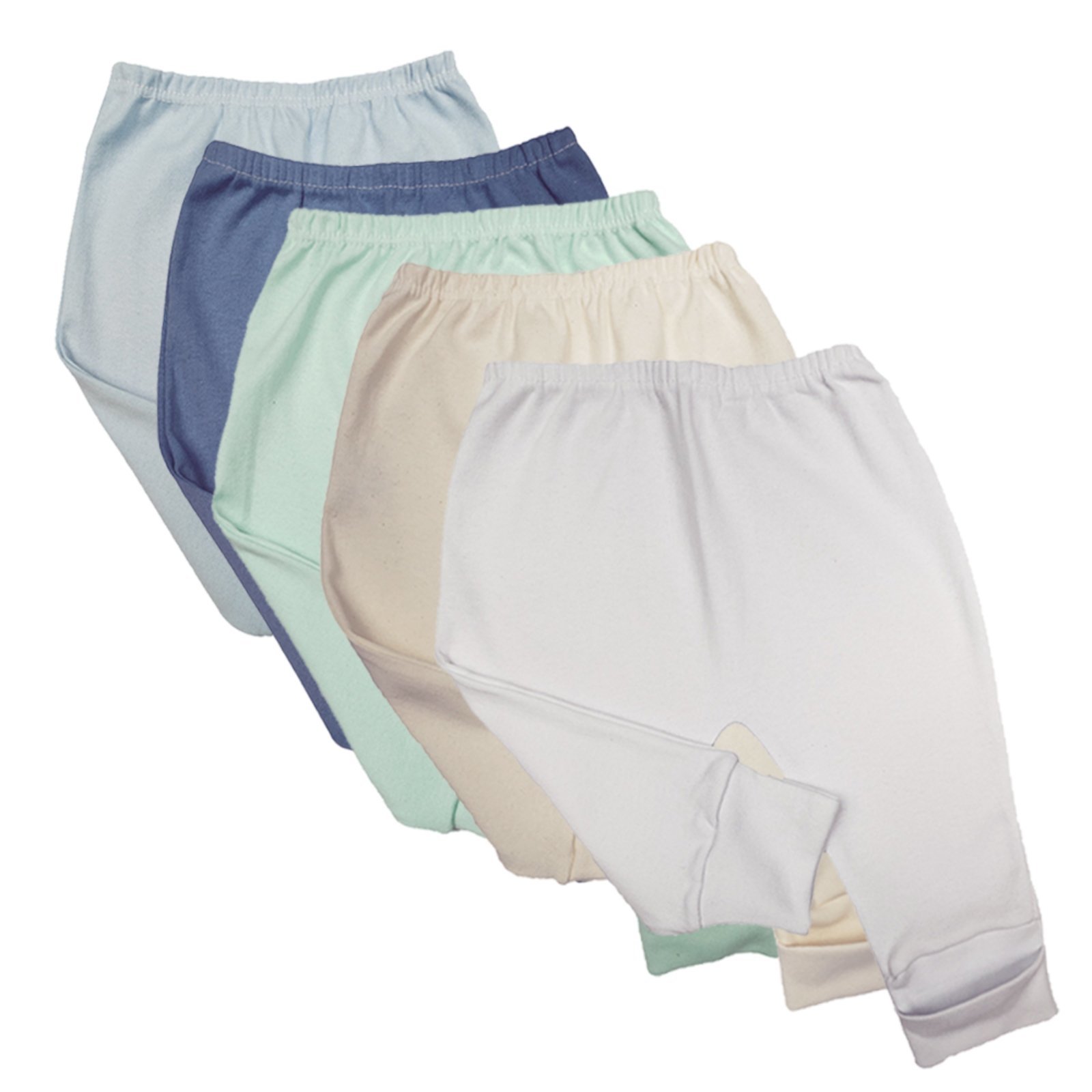 Infantil – Kit Roupa De 5 Peças Calça Mijão Suedine Liso Vira Pé Azul