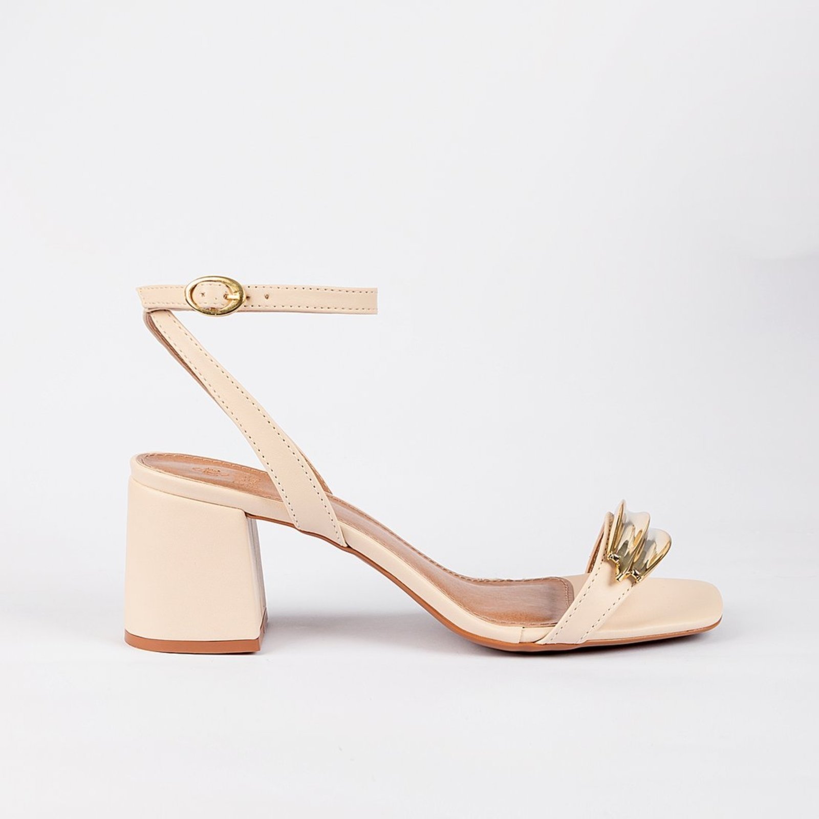 Sandália Salto Bloco Giulia Bardo Mavie Off-White