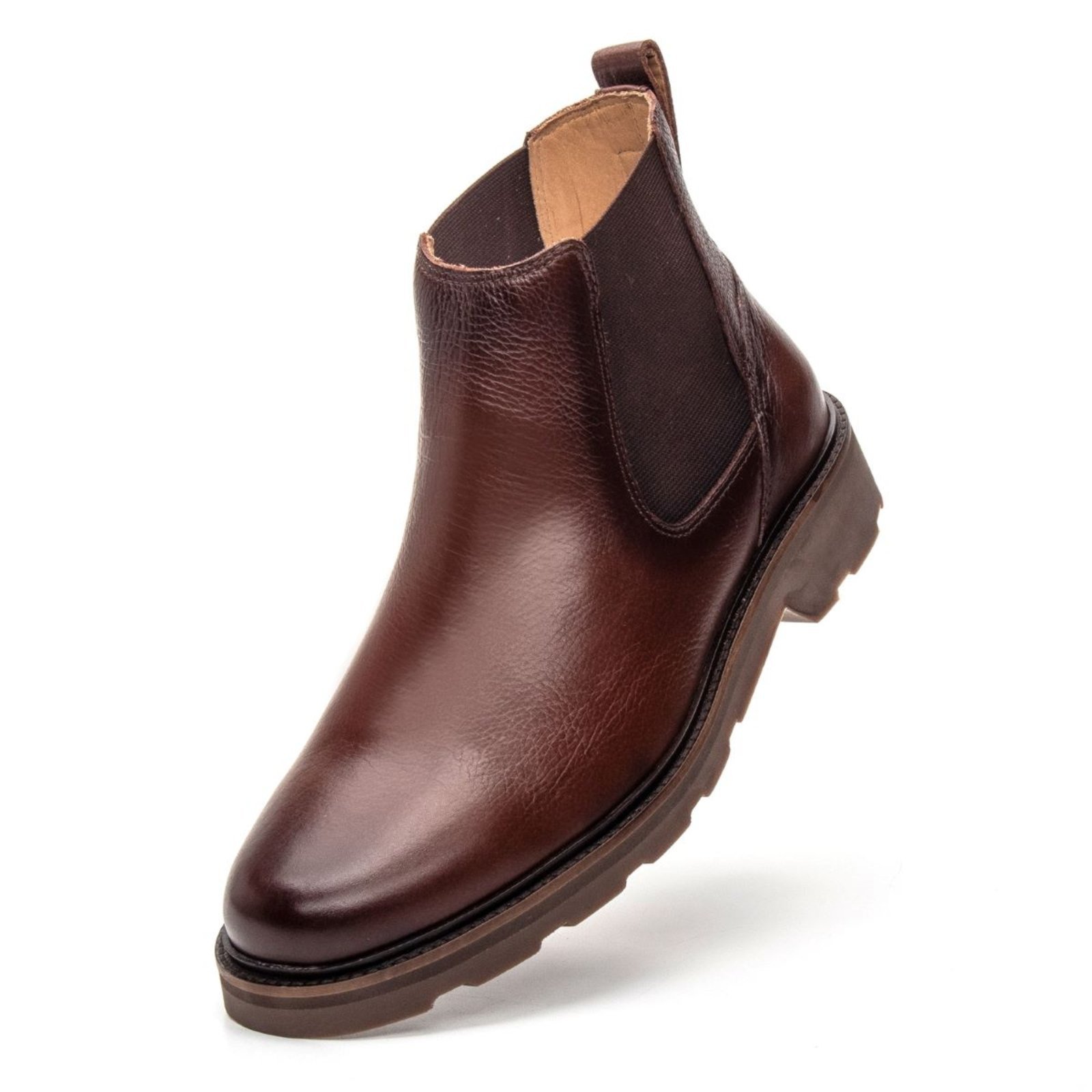 Bota Jacometti Chelsea de Couro Pinhão