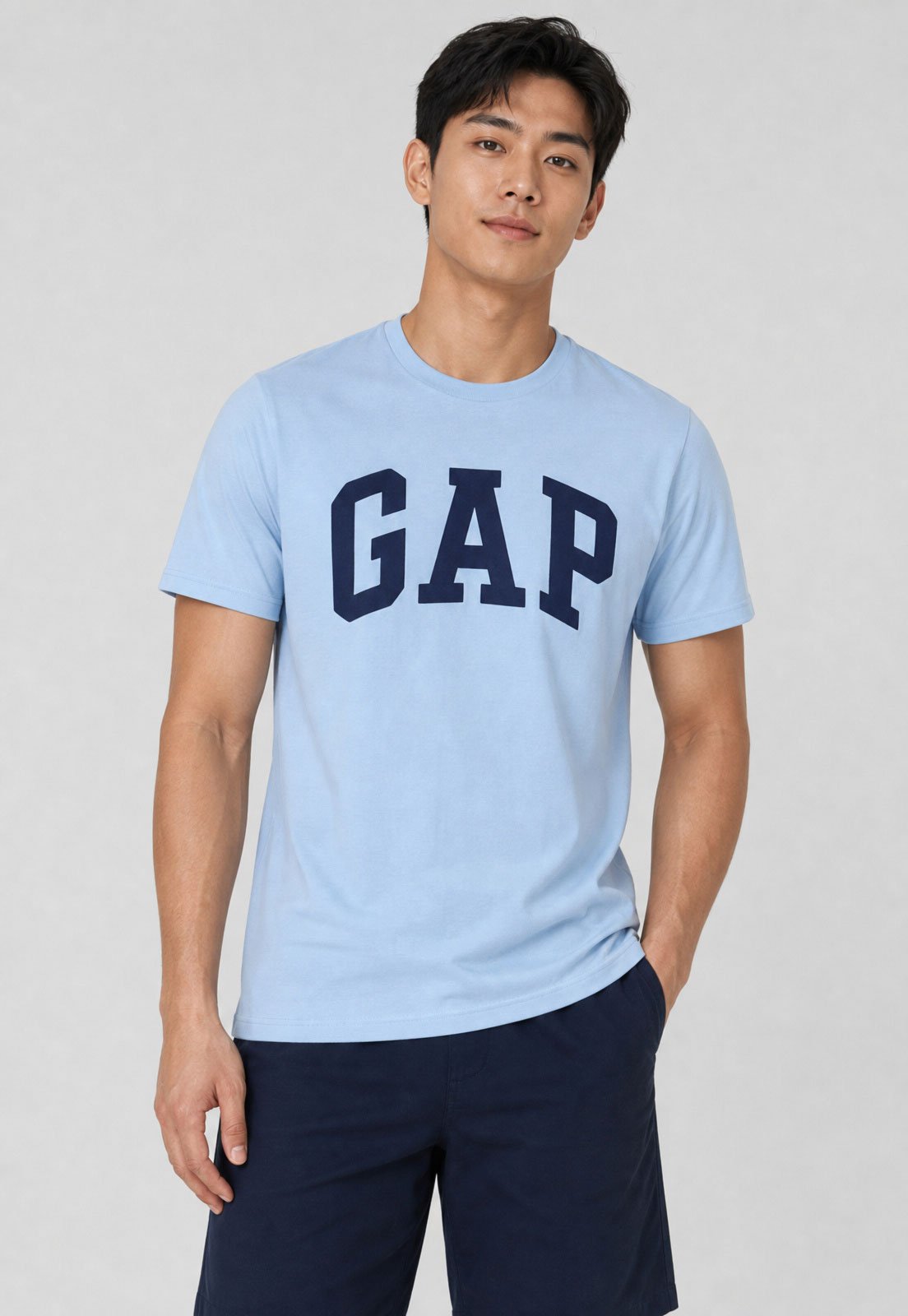 Camiseta Masculina GAP Logo Azul Claro