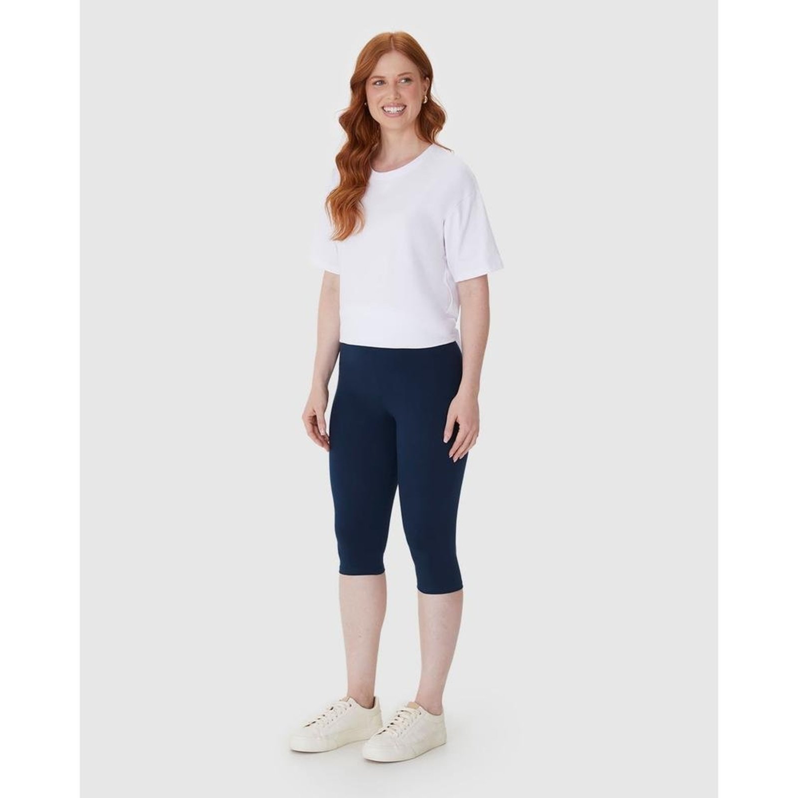 Vista 3 Calça Corsário Básica Feminina Cós Elástico Em Algodão Malwee azul Malwee azul