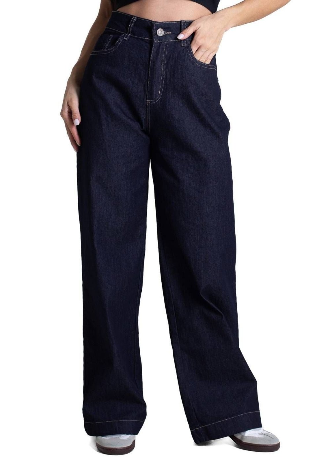 Calça Jeans Sawary Wide Leg Petit - 283068 - Azul - Sawary