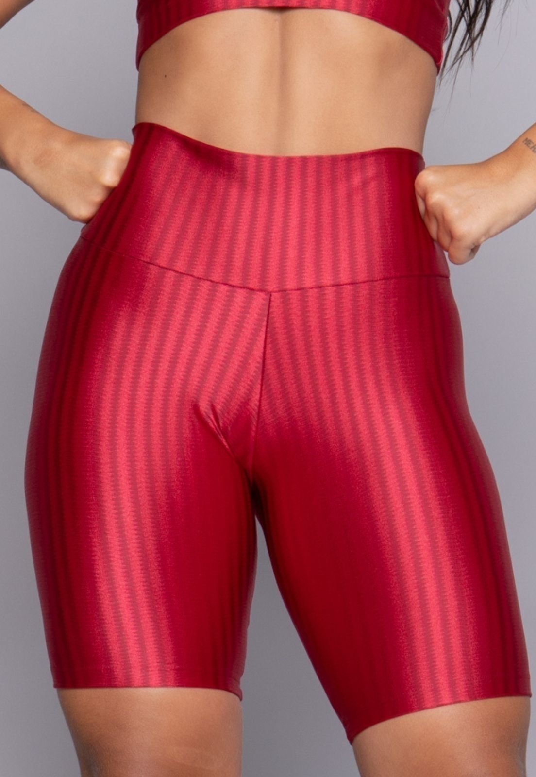 Bermuda New Zig Ciclista Fitness 3D Ikat Feminina Vermelho