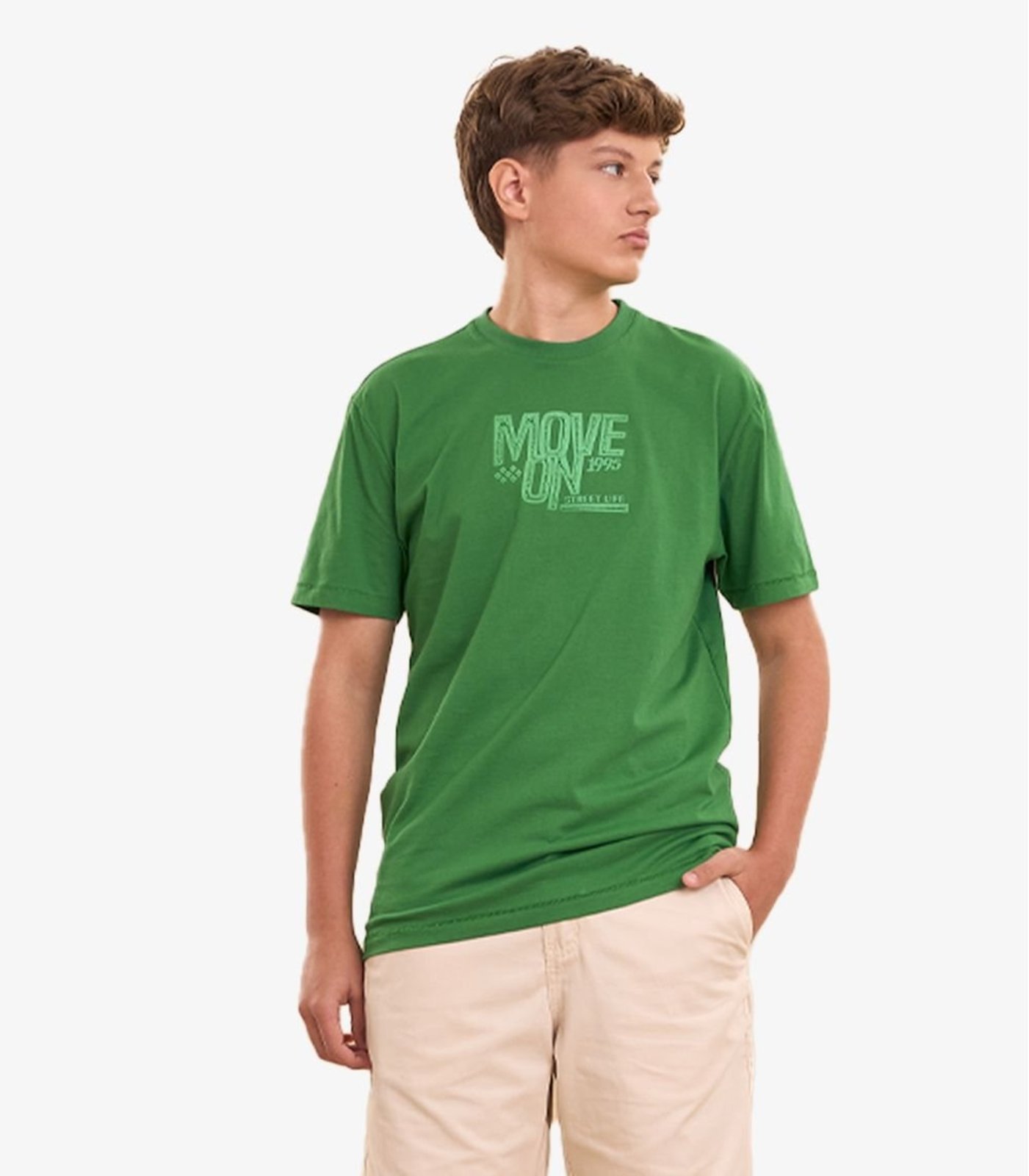 Infantil - Camiseta Masculina Estampa Com Relevo Minty Verde