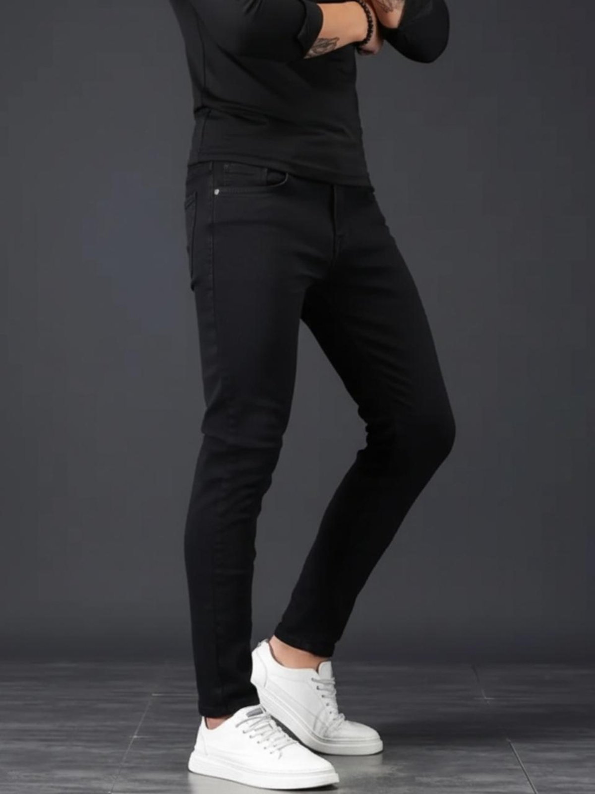 Calça Masculina de Sarja Sk Jeans Confortável em Algodão Preta