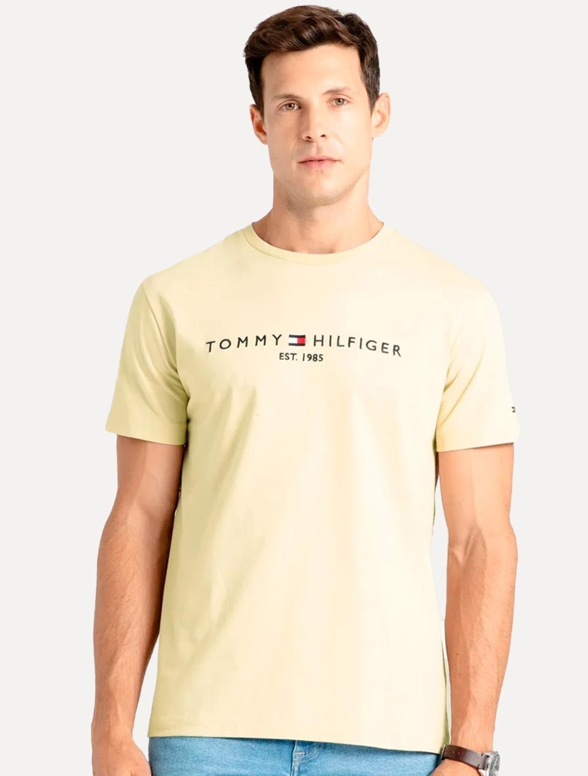 Camiseta Tommy Hilfiger Masculina Core Logo Tee Areia