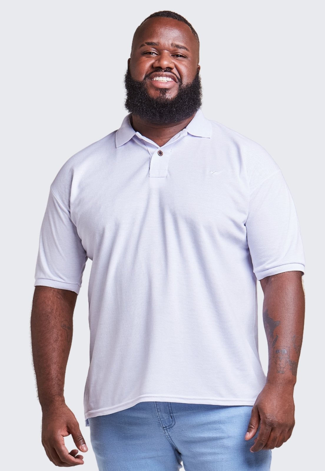 Camisa Polo Masculina Algodão Plus Size Daze Modas Branco