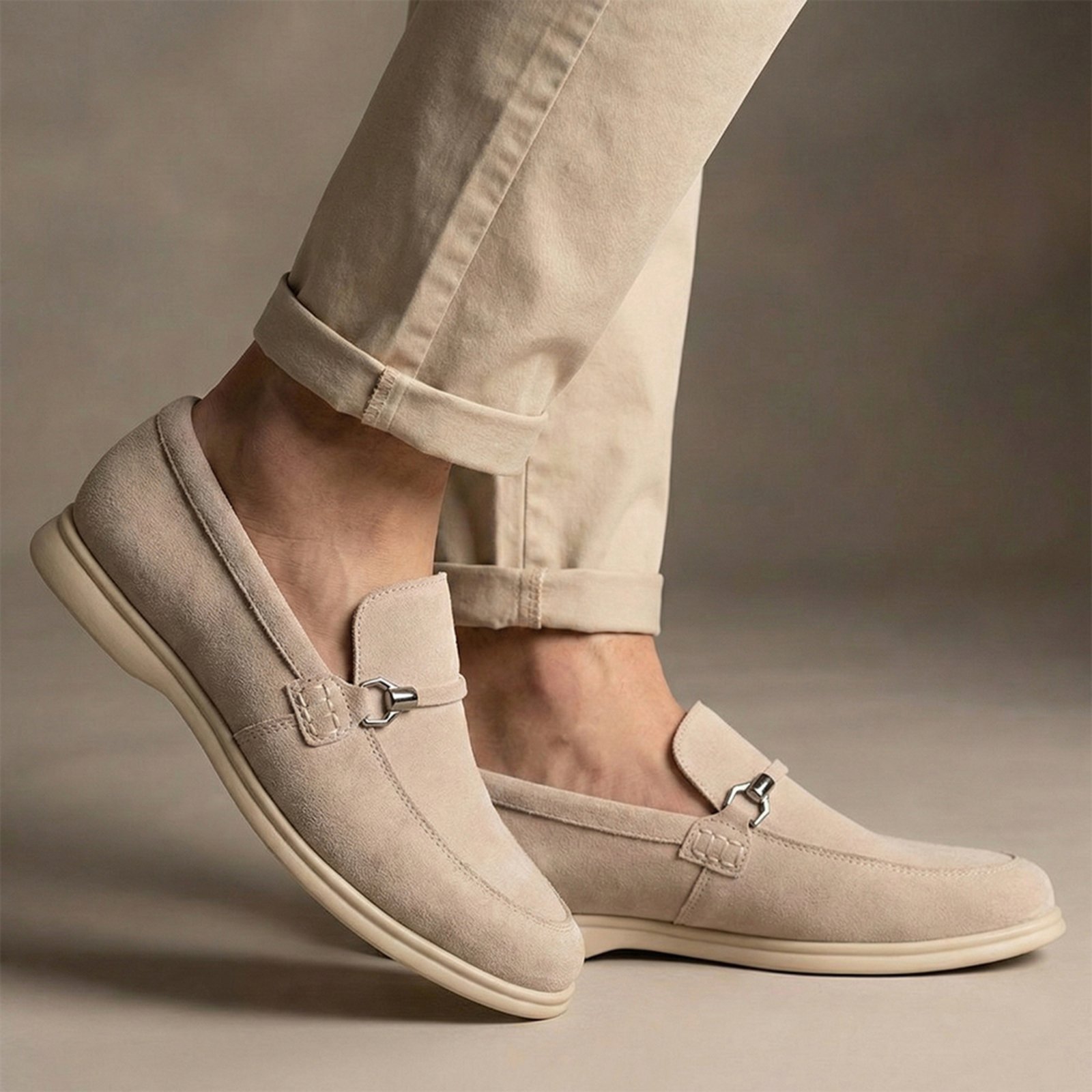 Sapato Masculino Loafer Capri Couro Genuíno Solado Reforçado Linho