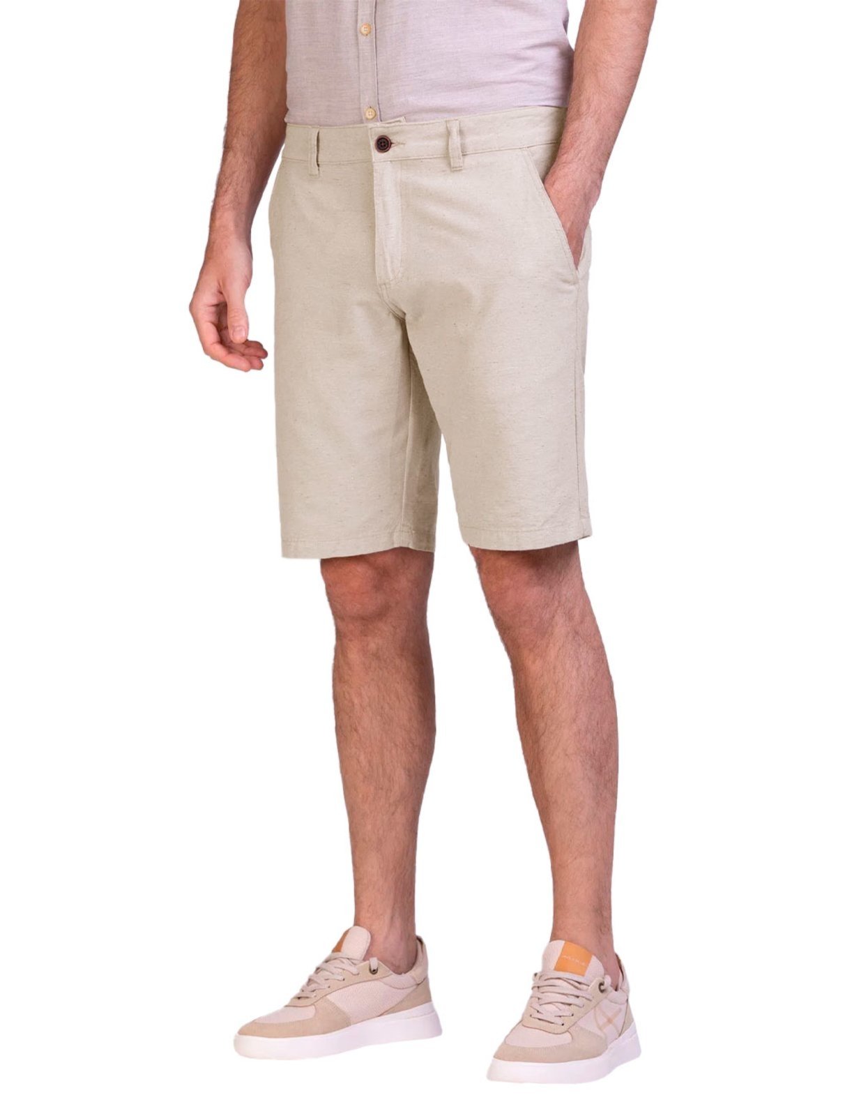 Bermuda Aramis Masculina Chino Fishbone Cáqui Claro