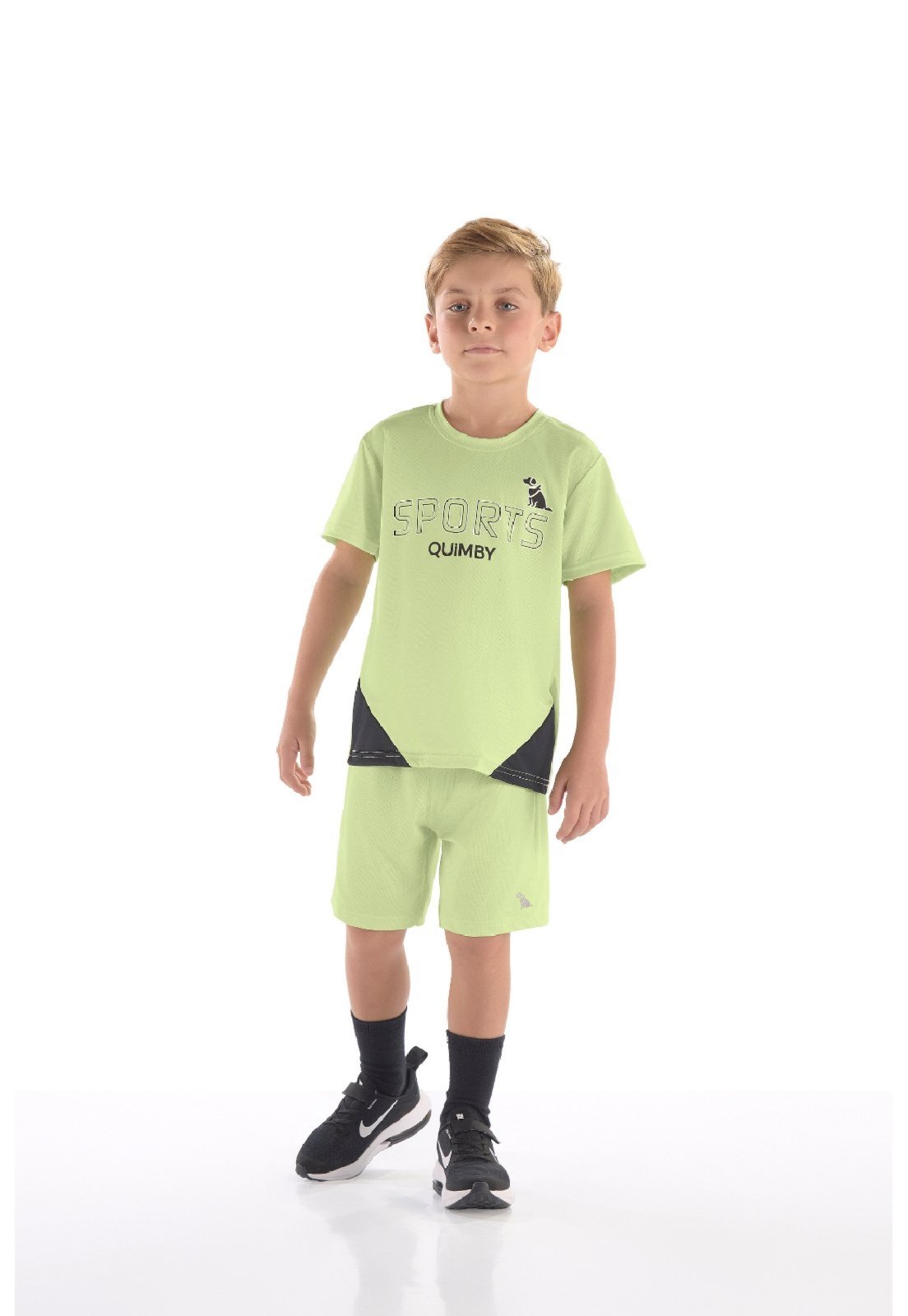 Infantil - Conjunto Camiseta Bermuda Dry Fit Quimby Verde