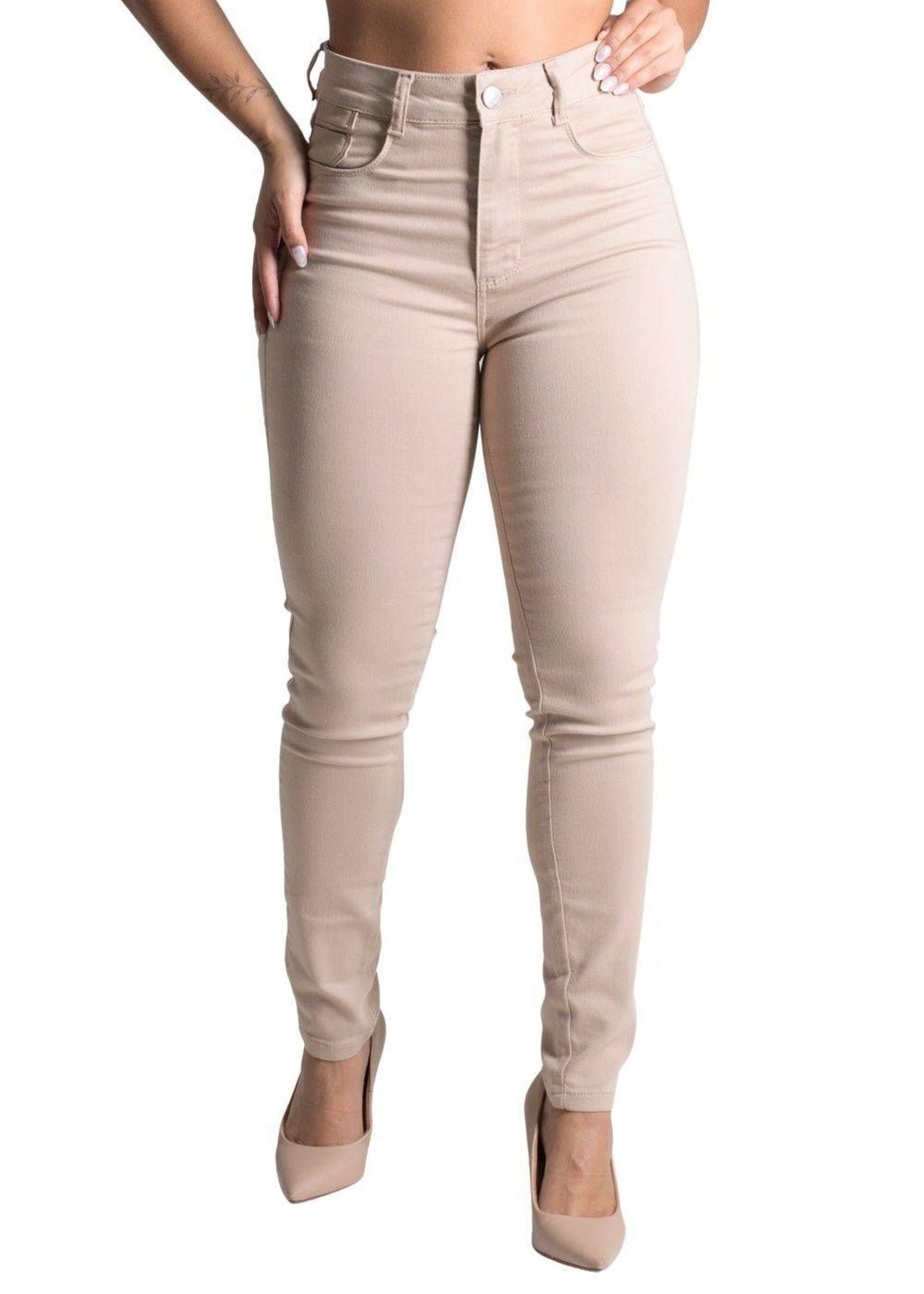 Calça Sarja Sawary Levanta Bumbum – 277777 – Bege – Sawary