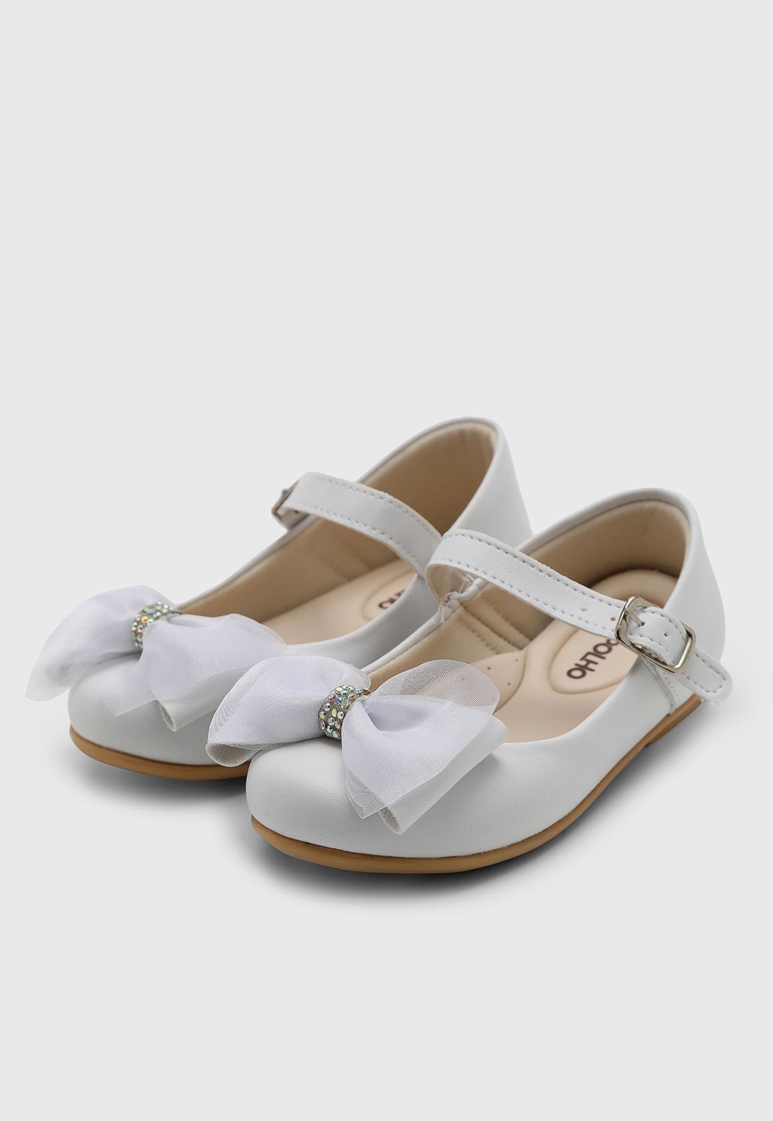 Vista 2 Infantil - Sapatilha Pimpolho Laço Branca branco Pimpolho branco