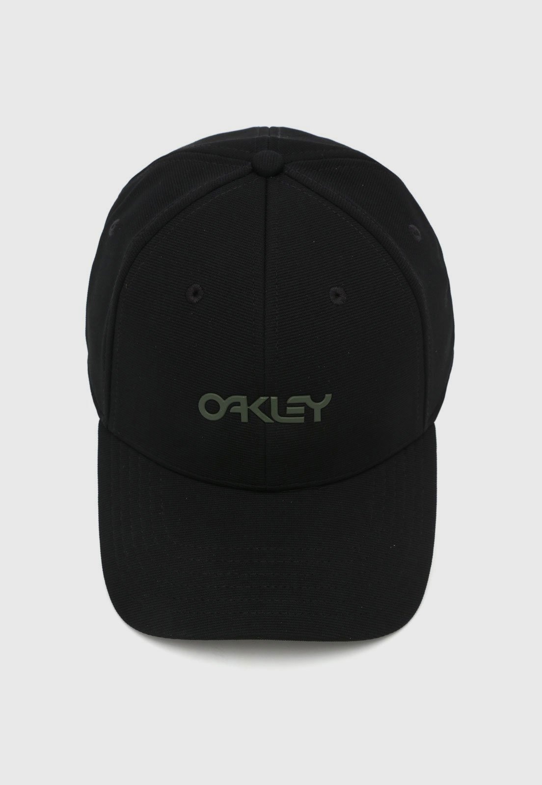 Boné Fechado Oakley Stretch Hat Aba Curva Preto