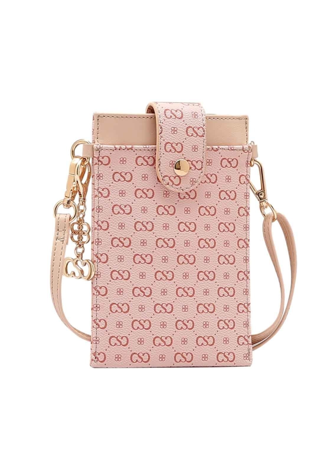 Bolsa Feminina Chenson Original Monograma Elegance Transversal Rosa 3484977
