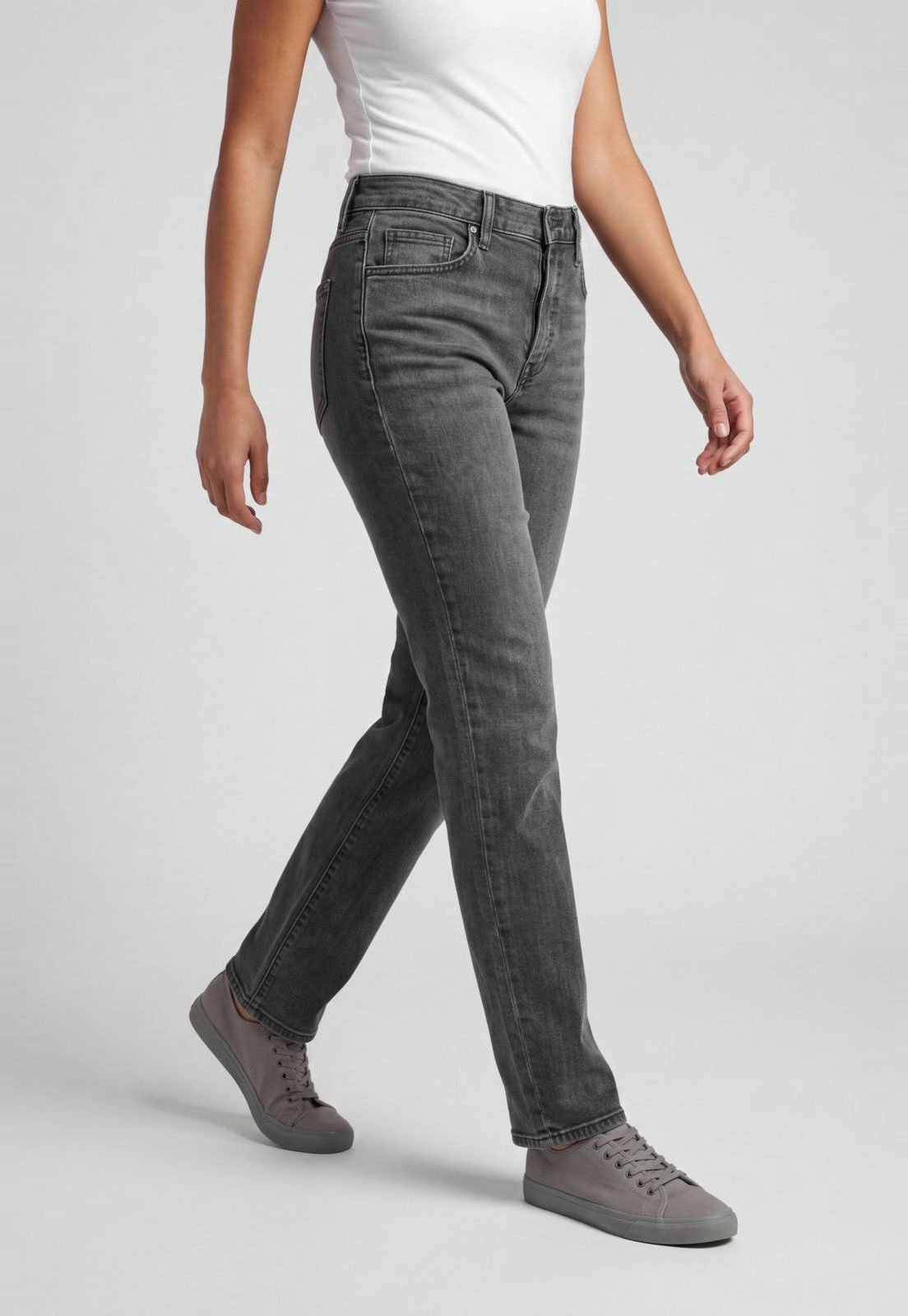 Calça Feminina Levis Reta Cinza