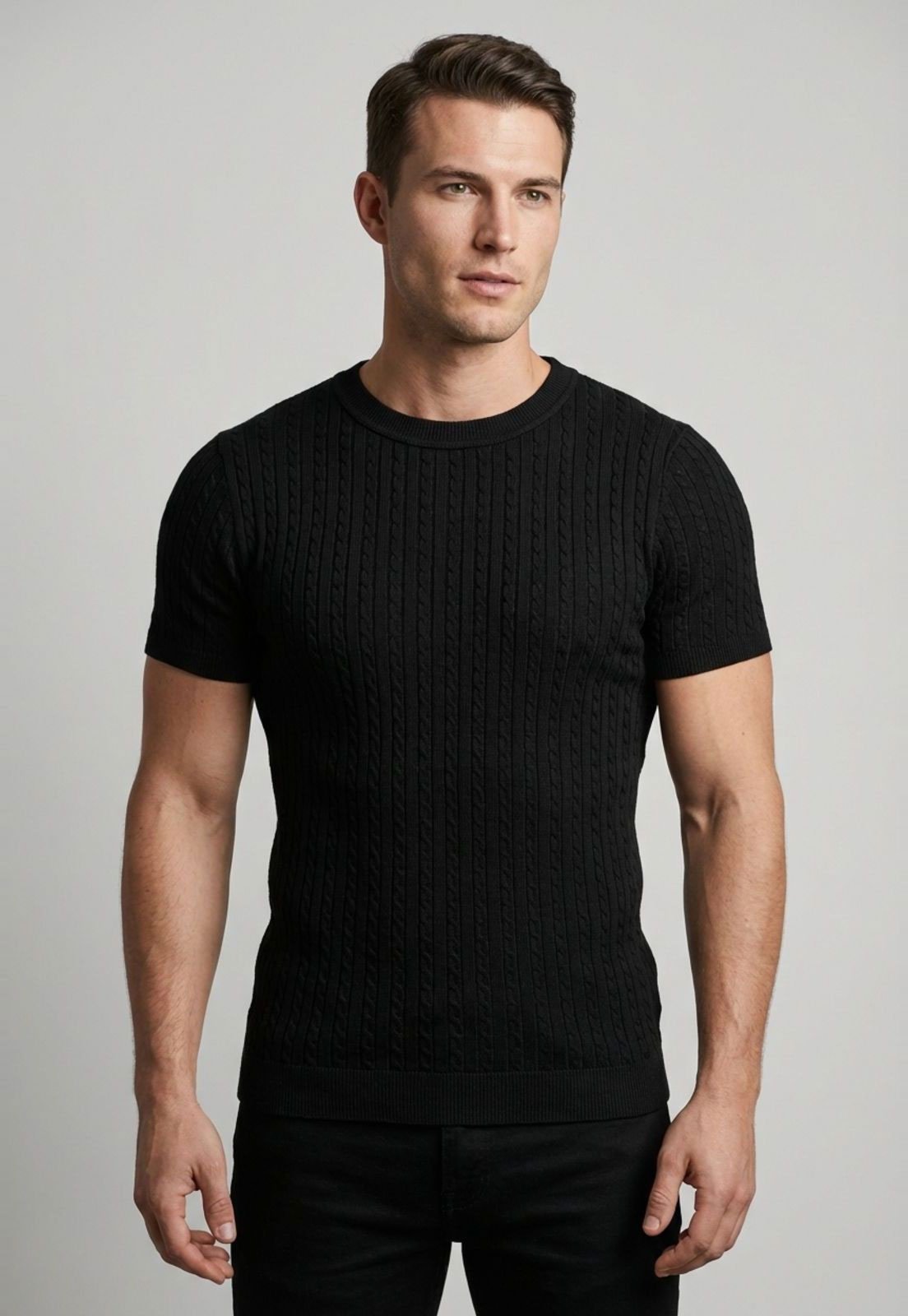 Vista 2 Camiseta Masculina Aeropostale Textura Preta preto Aeropostale preto
