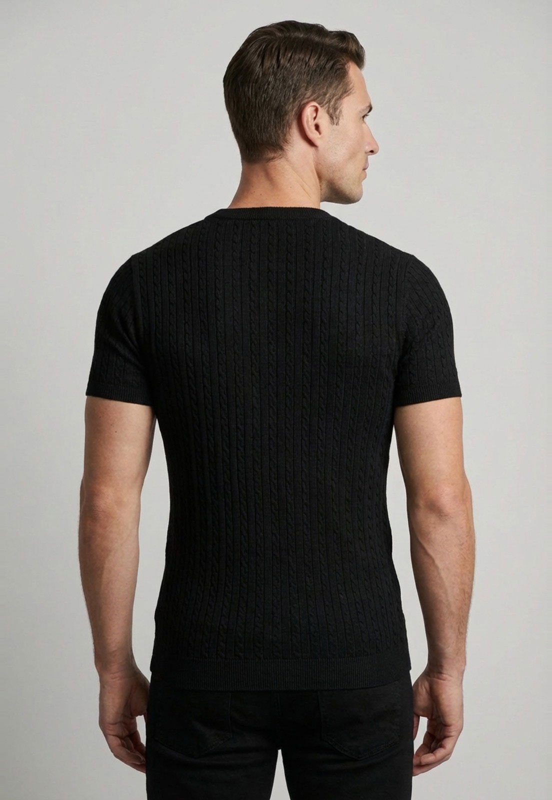 Vista 3 Camiseta Masculina Aeropostale Textura Preta preto Aeropostale preto