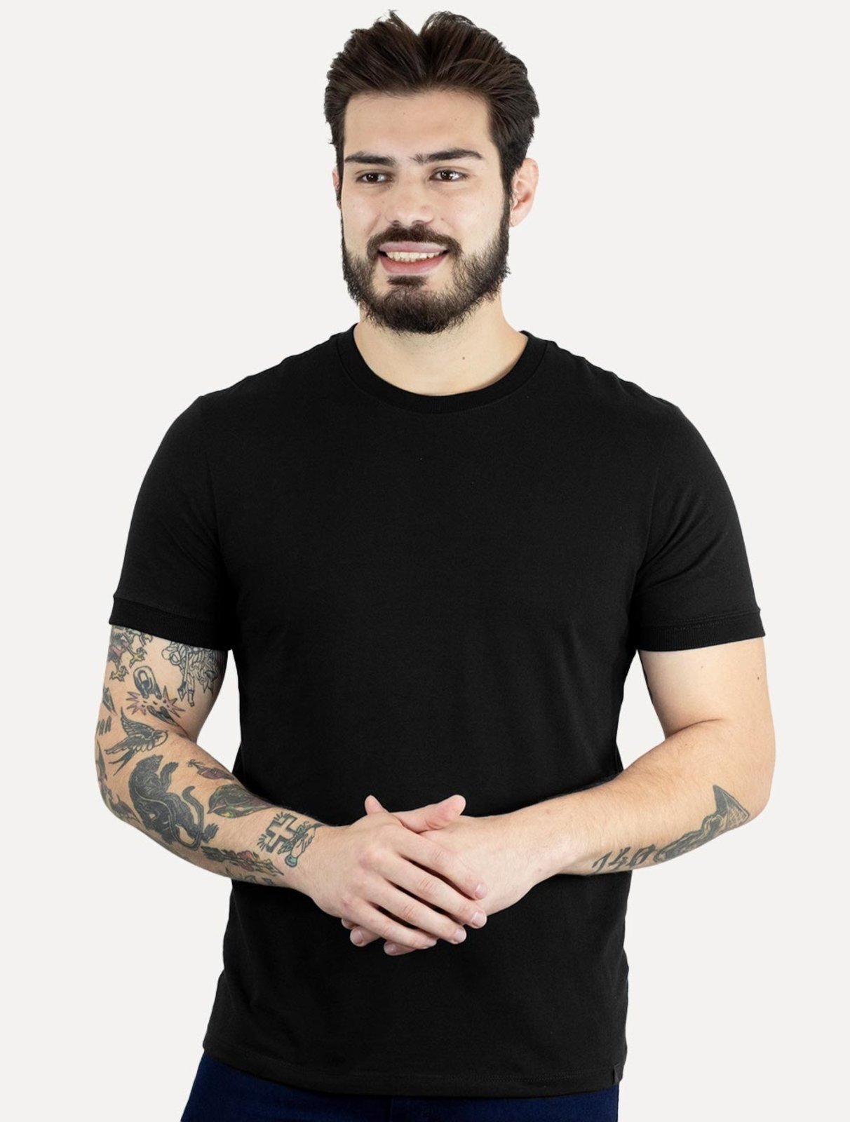 Camiseta Calvin Klein Masculina Malhão Com Punhos Preta