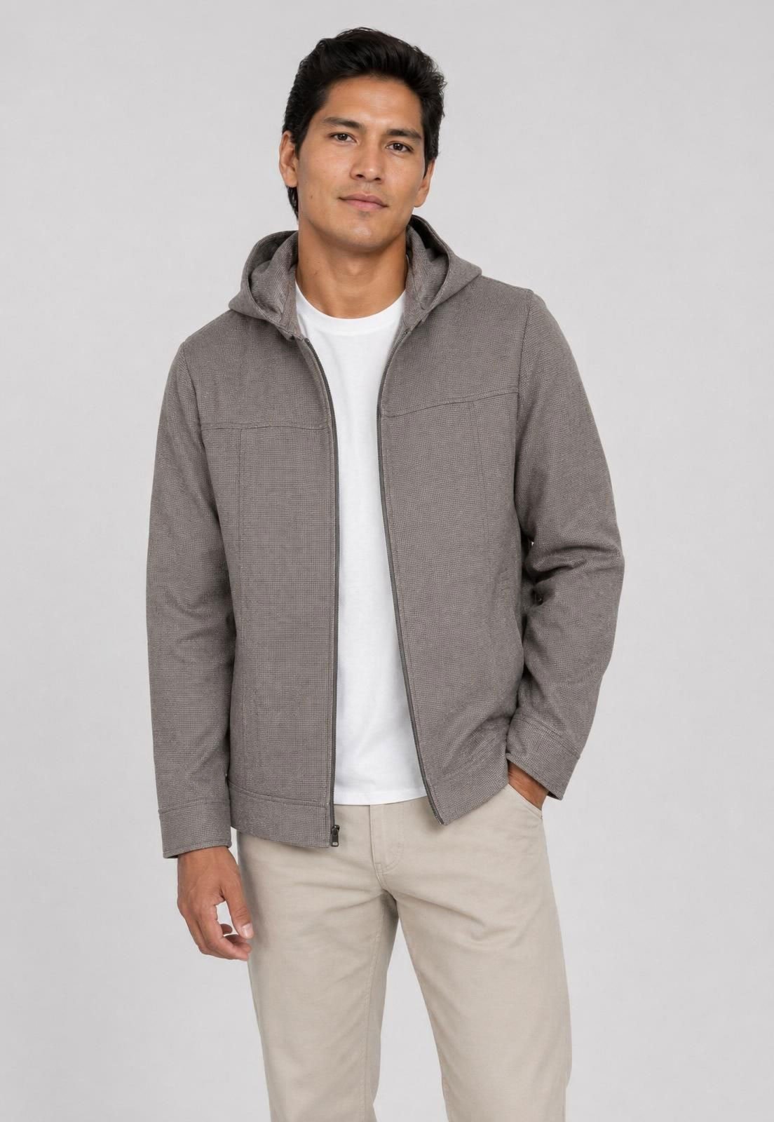 Jaqueta Masculina Broken Rules Capuz Cinza