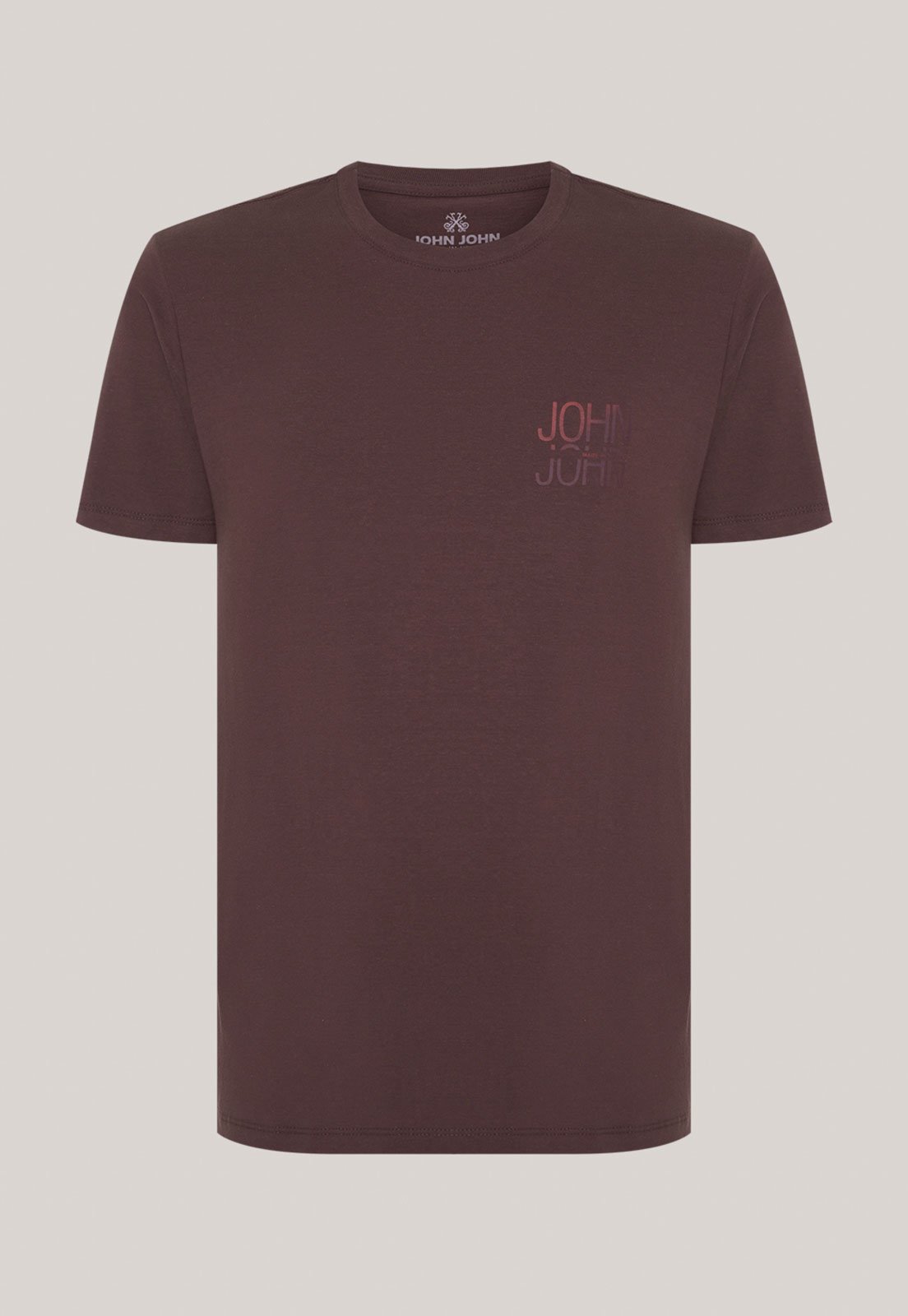 Camiseta Masculina John John Logo Vinho