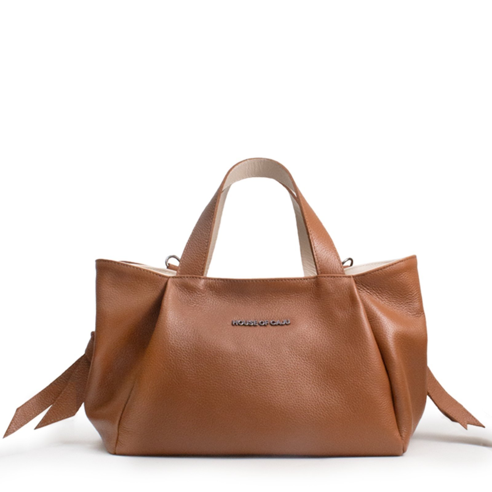 Bolsa Feminina Em Couro Tiracolo Caramelo Com Off White “Alice Licen”””