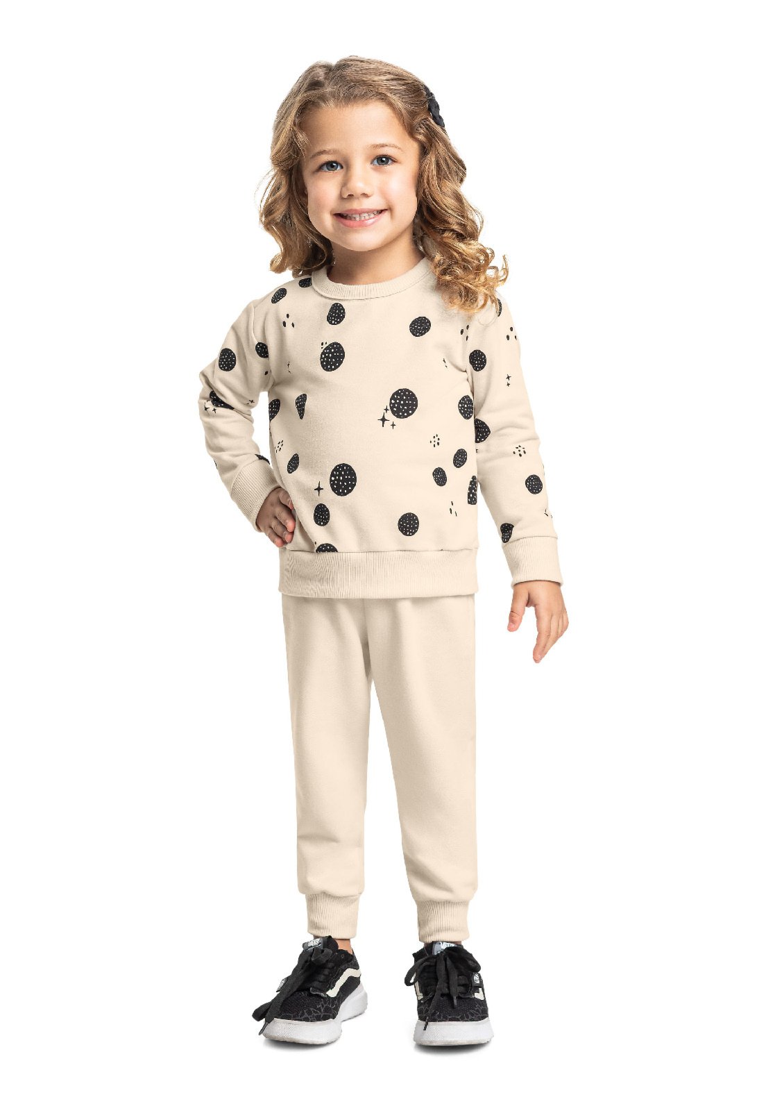 Infantil - Conjunto Menina Blusão e Calça Bee Loop Bege