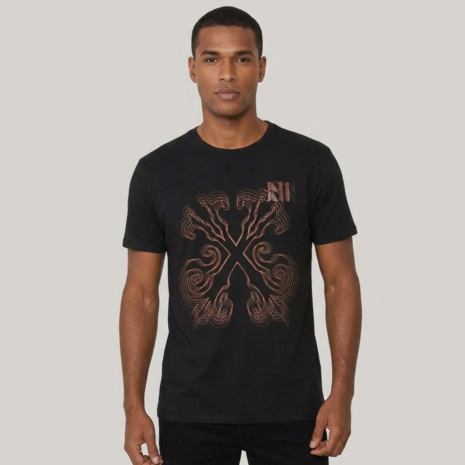 Camiseta John John Regular Optical Key Ou26 Preto Masculino