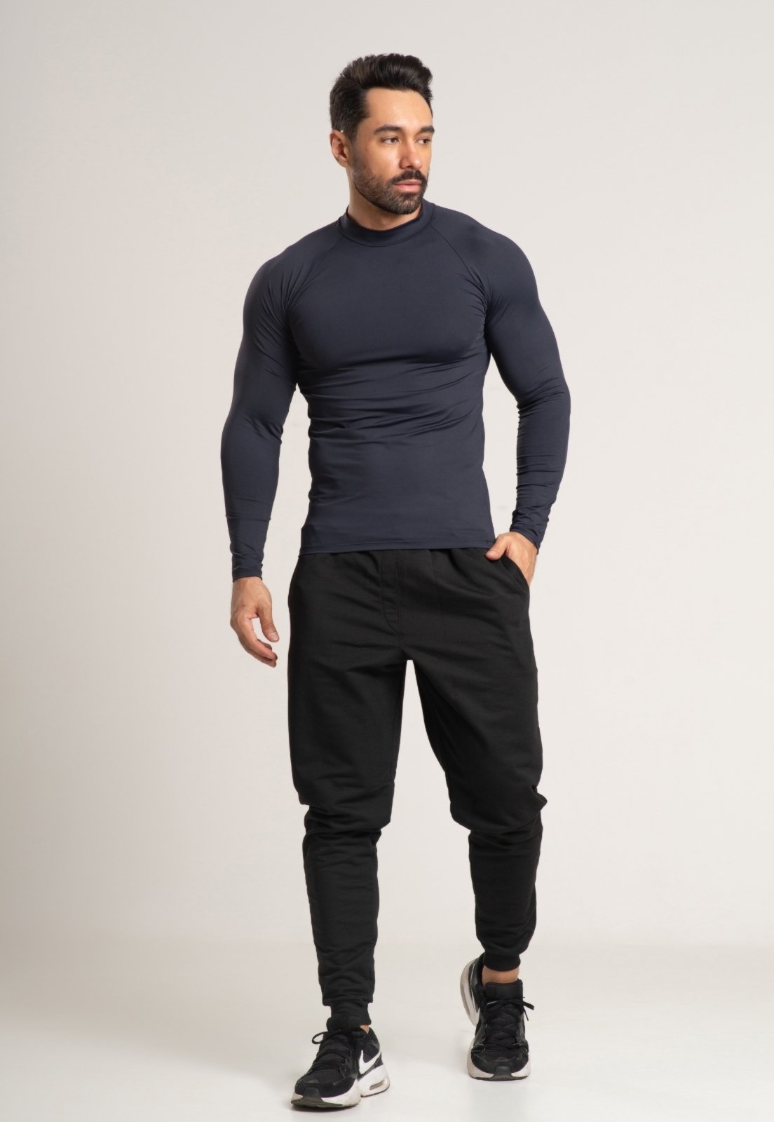 Calça Moletinho Vekyo Masculina Jogger Com Bolso Preto