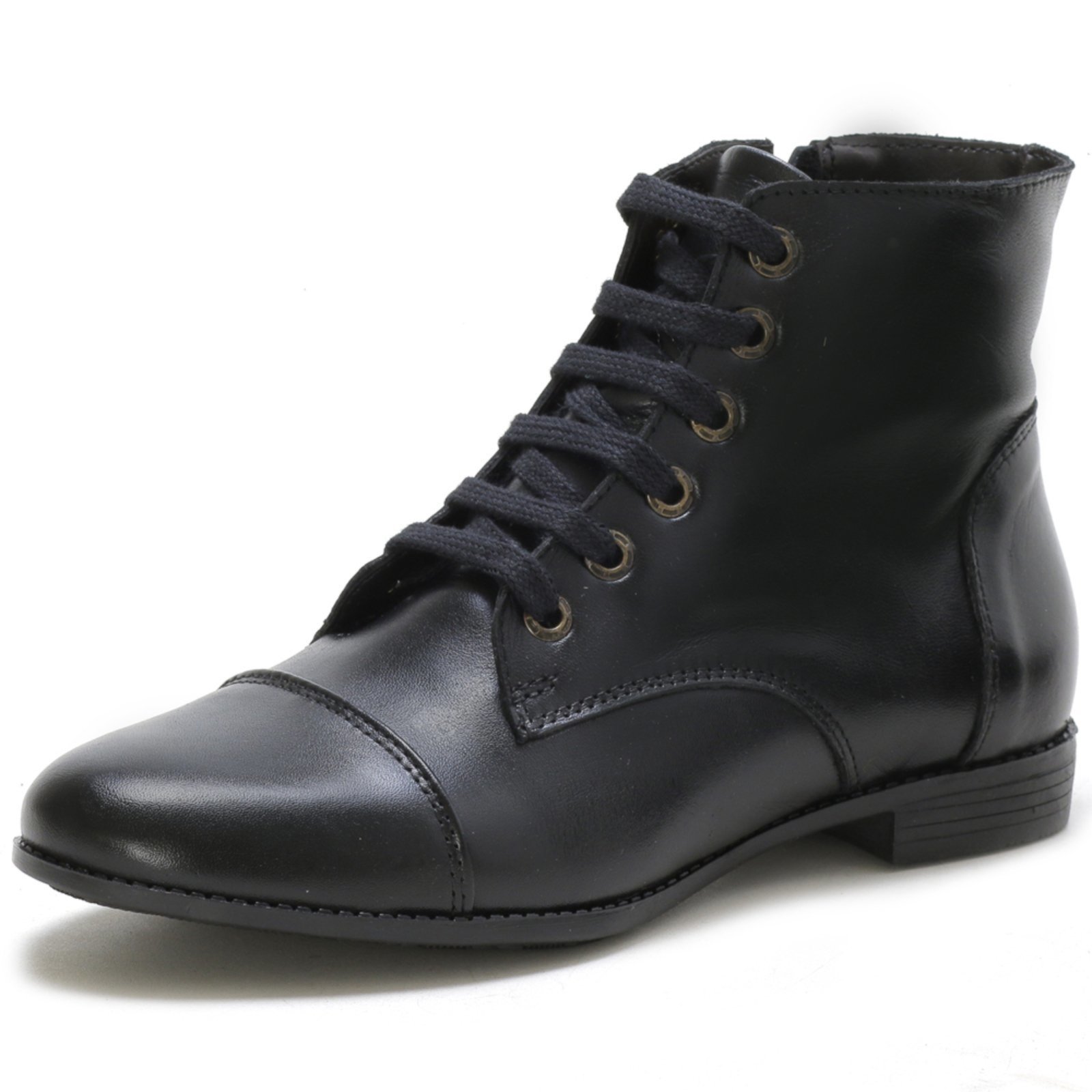 Bota Cano Curto Couro Tellini Store Preta