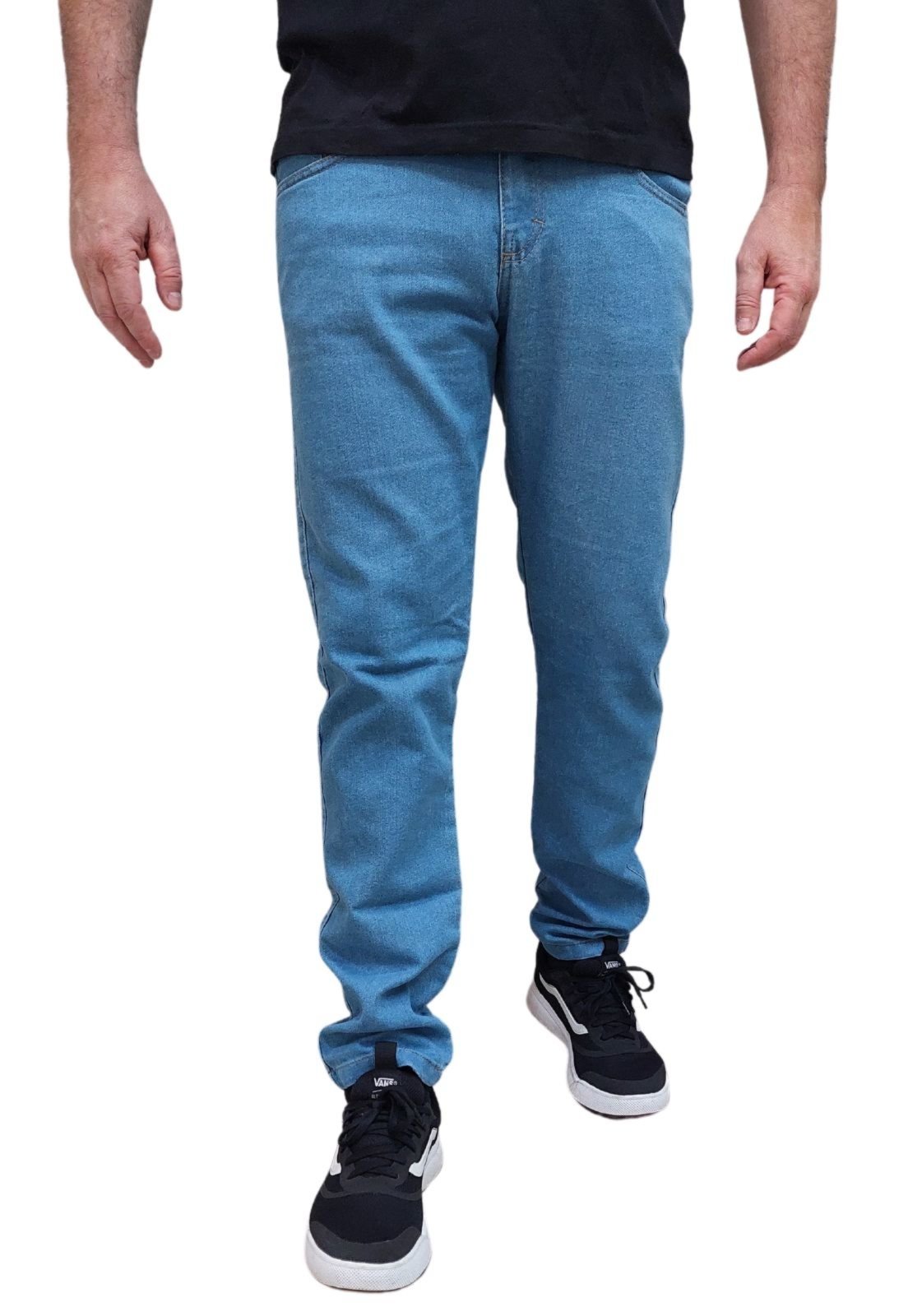 Calça Jeans Delavê Masculina Slim Elastano Boen Jeans Azul
