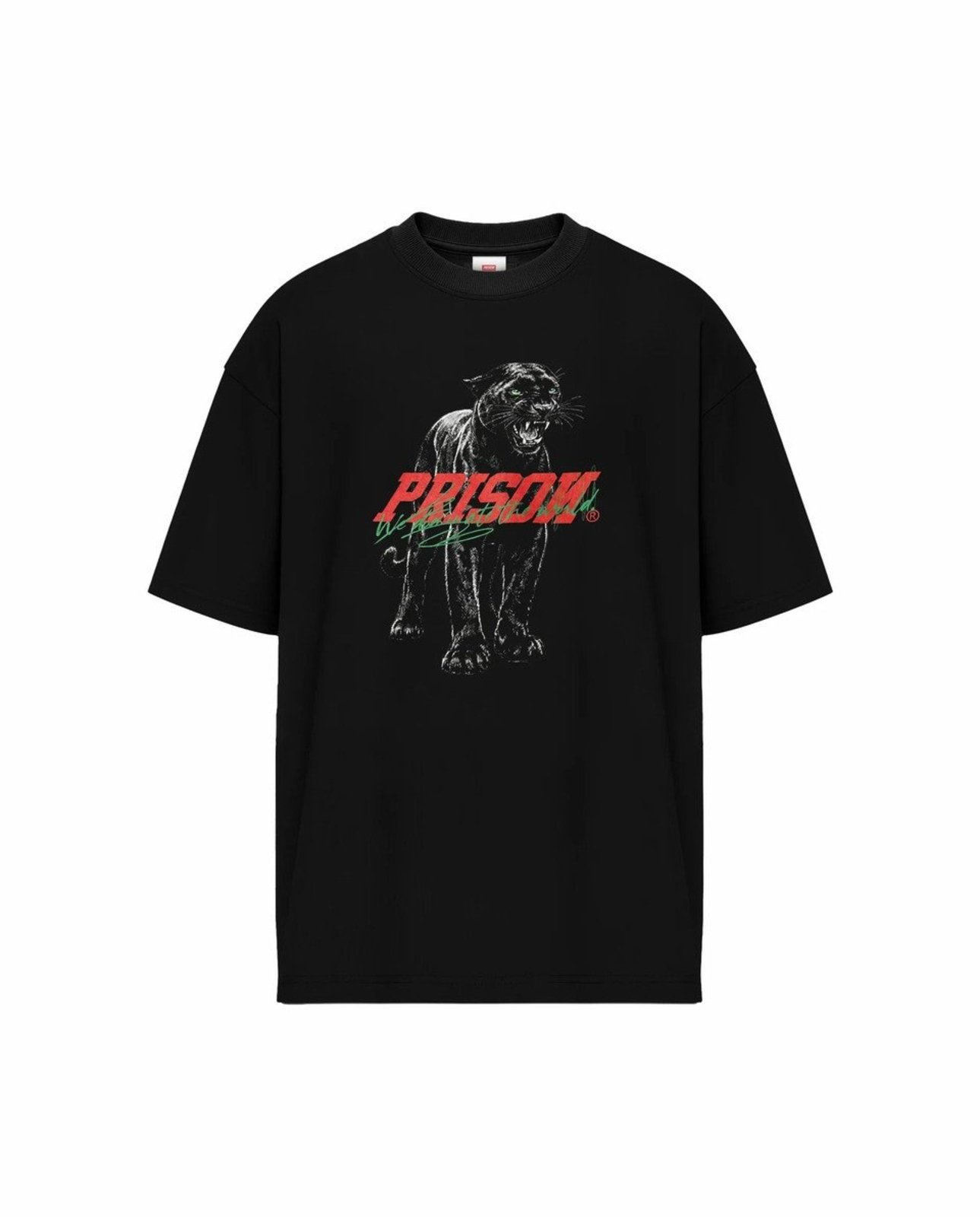 Camiseta Oversized Preta Phanter Prison Preto