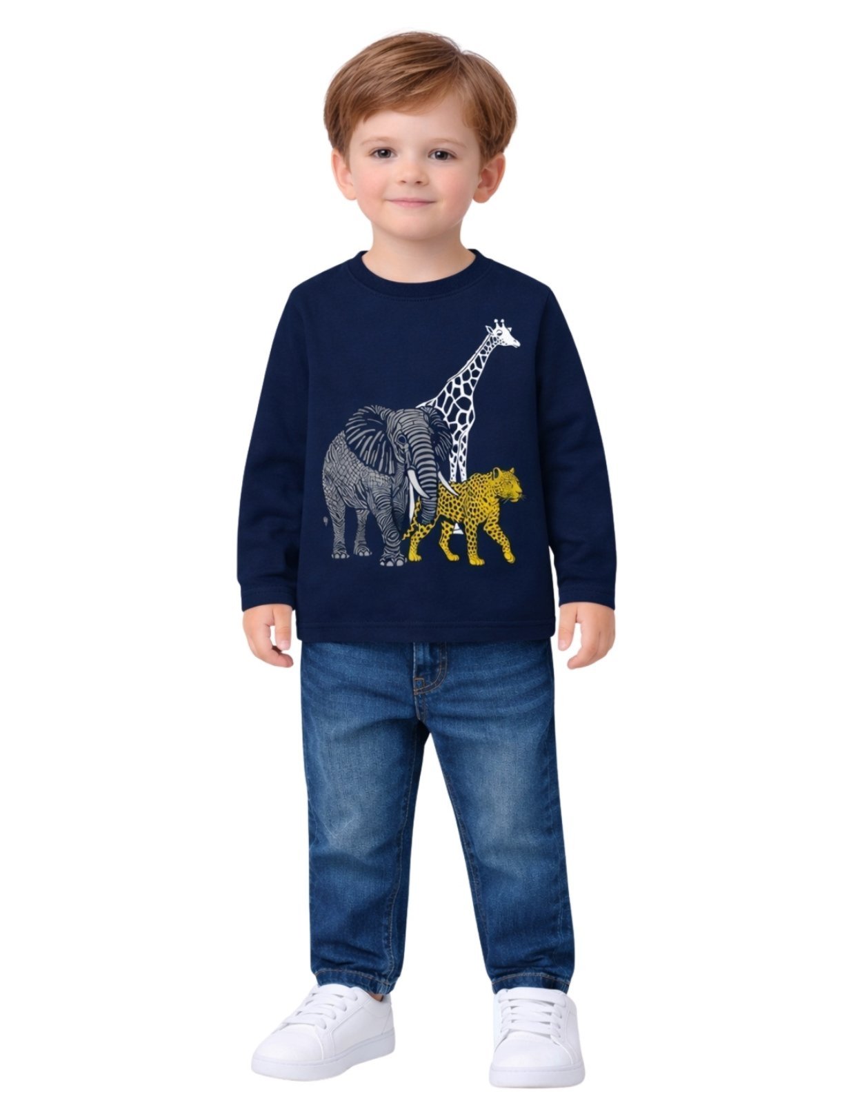 Vista 2 Infantil - Camiseta Manga Longa Kyly Safari azul marinho Kyly azul marinho