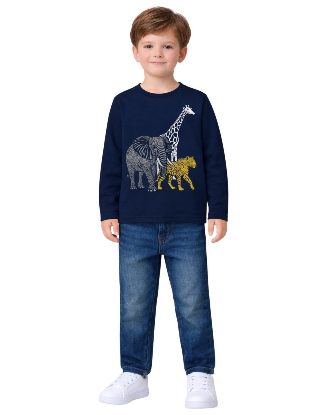 Vista 3 Infantil - Camiseta Manga Longa Kyly Safari azul marinho Kyly azul marinho