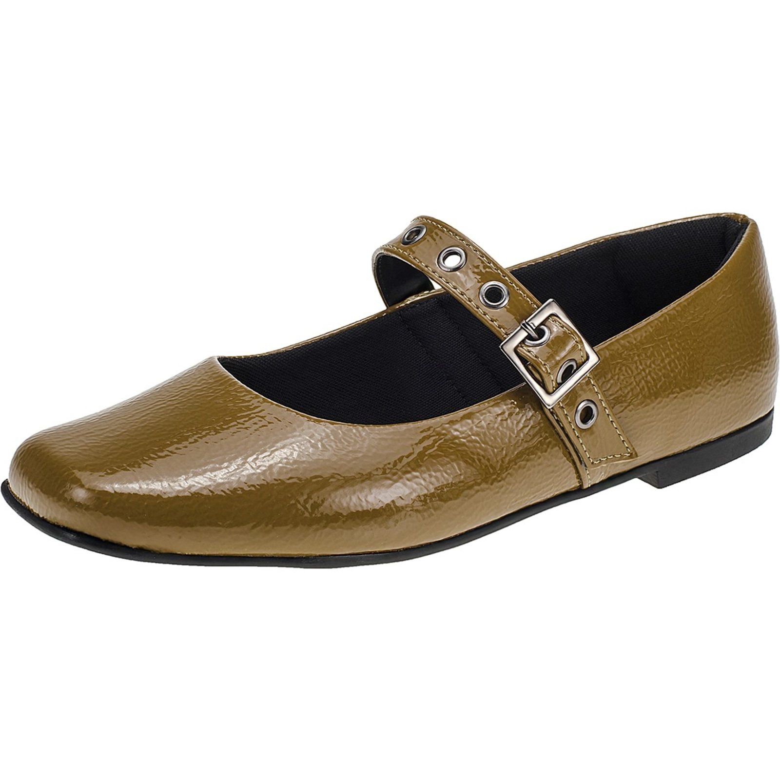 Sapatilha Feminina Lóris Shoes Fivela Mary Jane Bico Quadrado Clássico Retro 195 Havana
